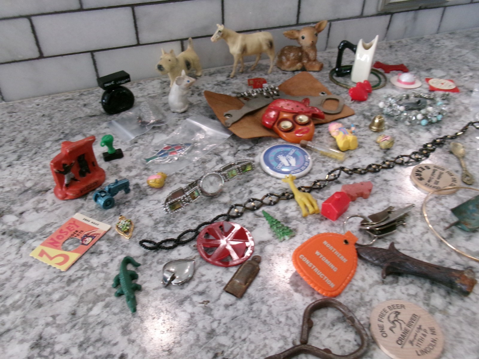 Vintage Junk Drawer/Trinket Lot, 50 Piece Lot, 1.3lbs