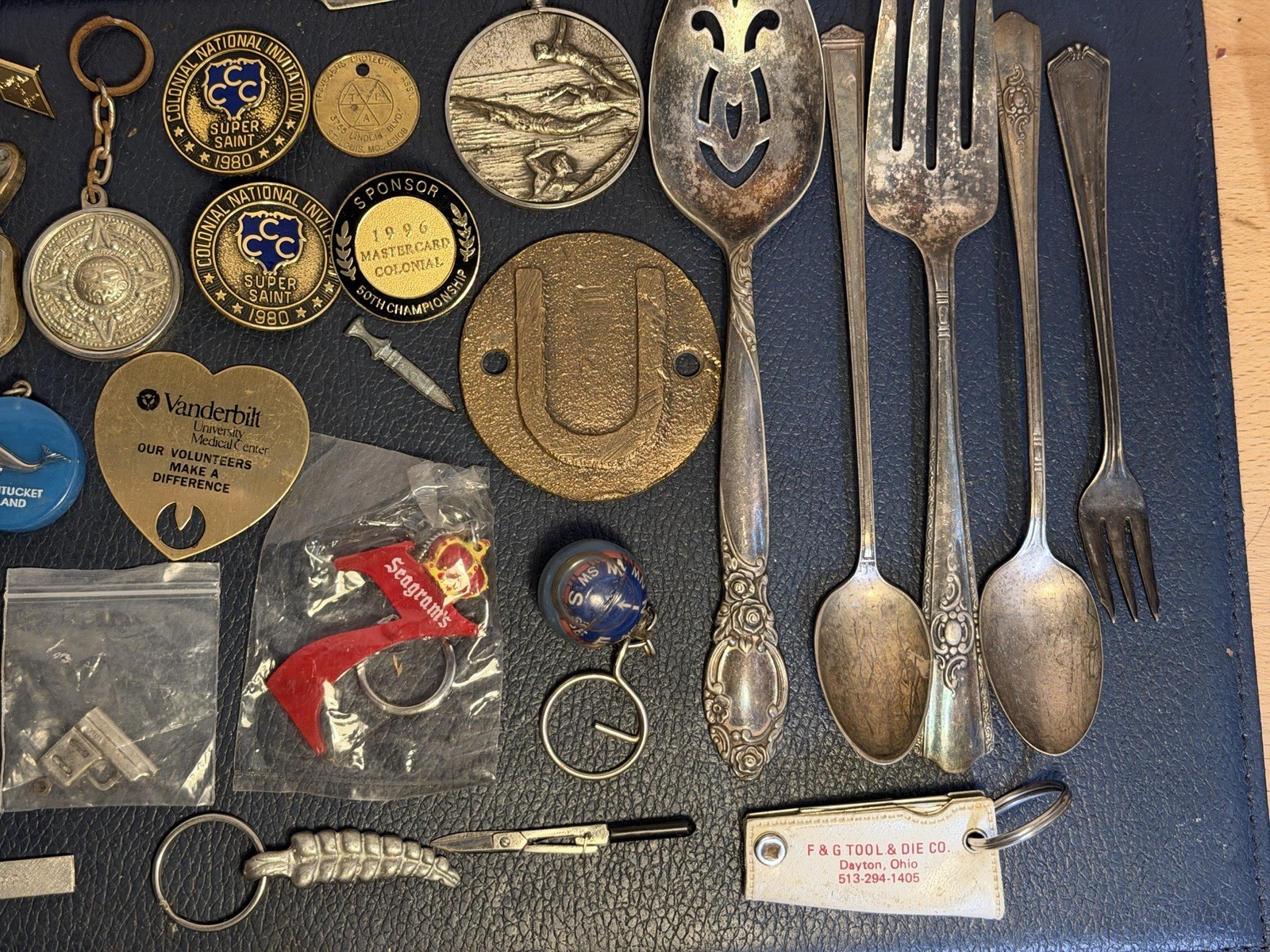 VTG Junk Drawer Lot Miscellaneous Collectibles & Treasures Tokens Keychain Pins