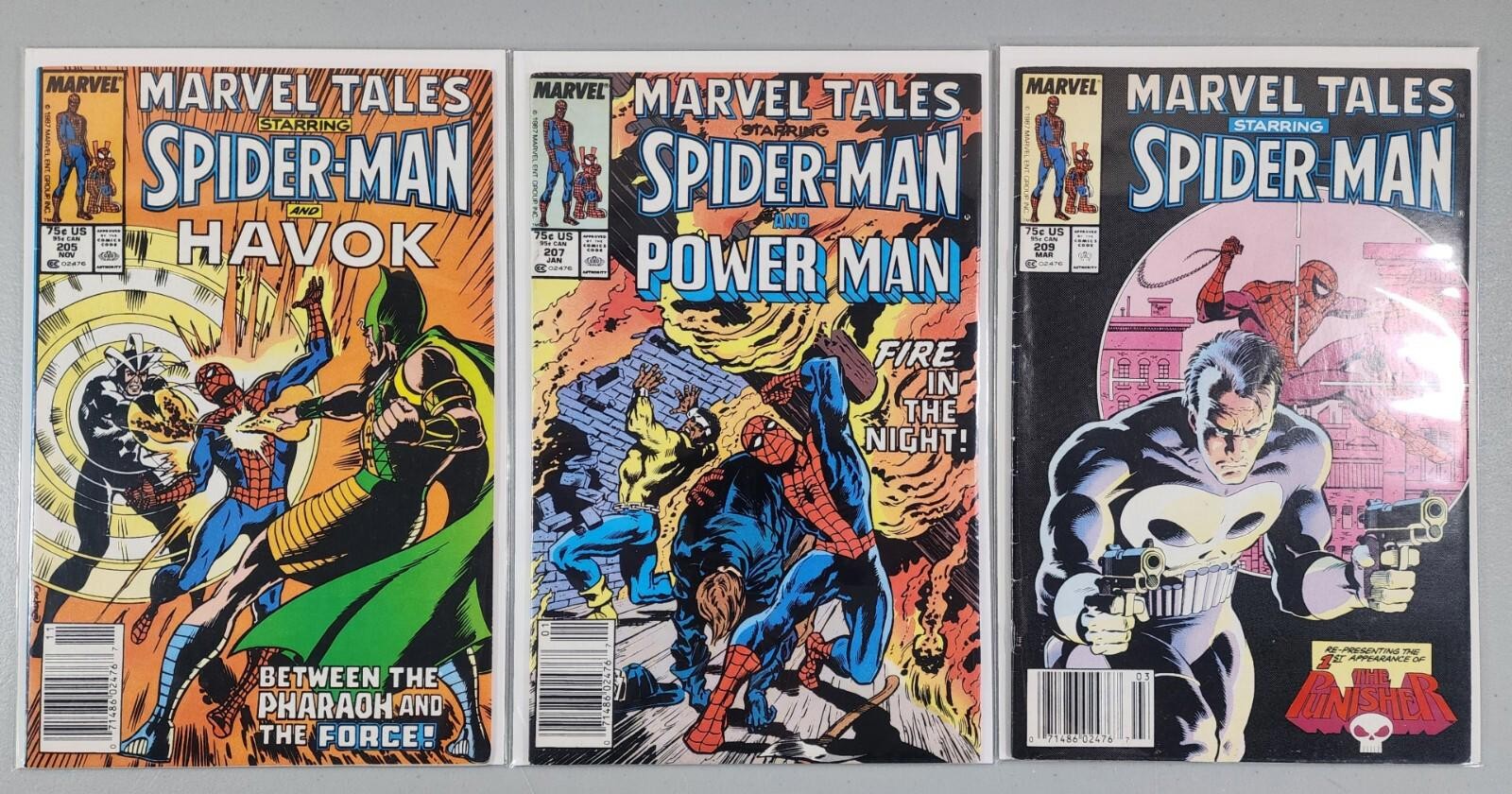 Marvel Tales #205 207 209 VF Newsstand Marvel 1987