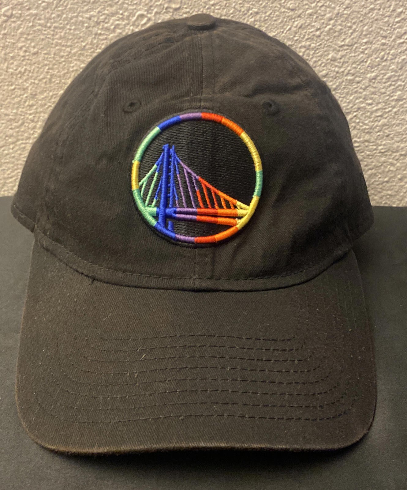 Golden State Warriors Black Rainbow Gay Pride Adjustable Strapback Hat Cap NBA