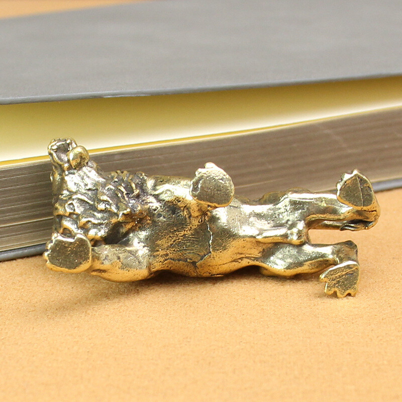 1Pc Brass Lion Male Lion Statue Decoration Animal Toys Home Office Decoration~