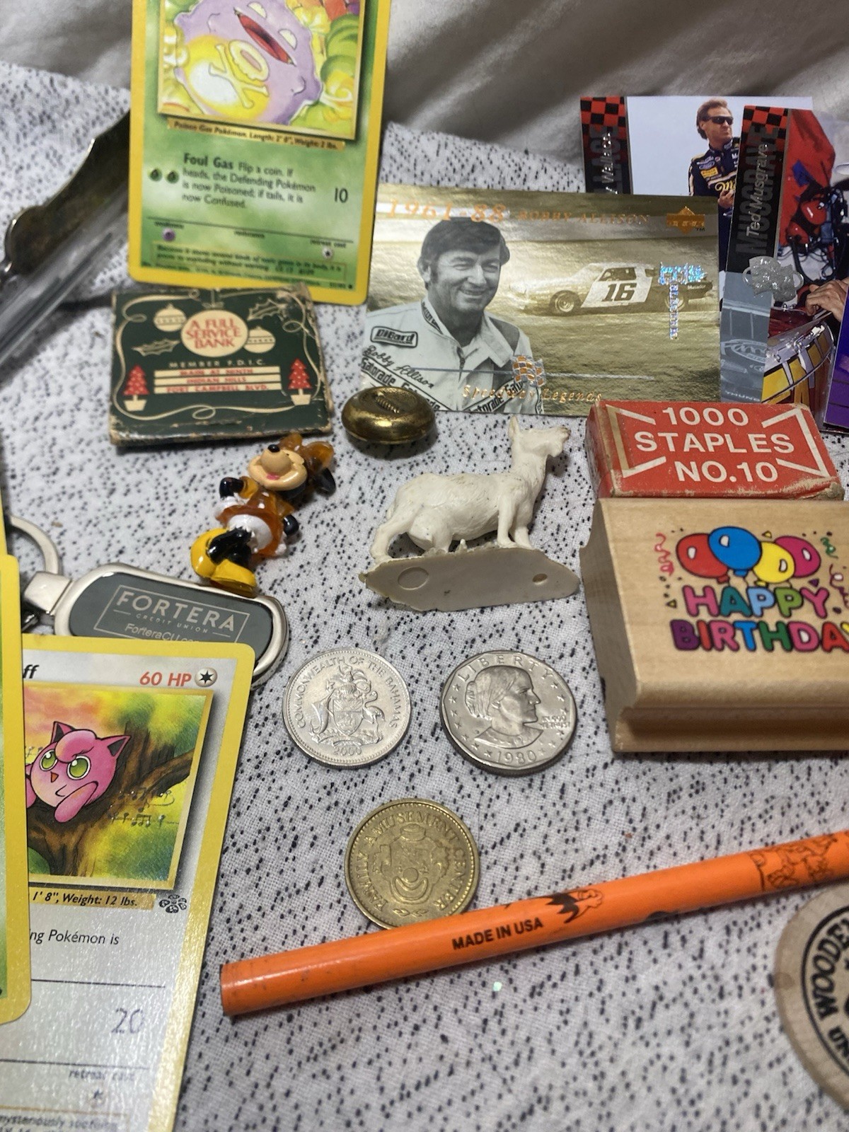 Junk Drawer Jewelry Coins Spoons 90s Pokémon Cards Poker Chips Matches