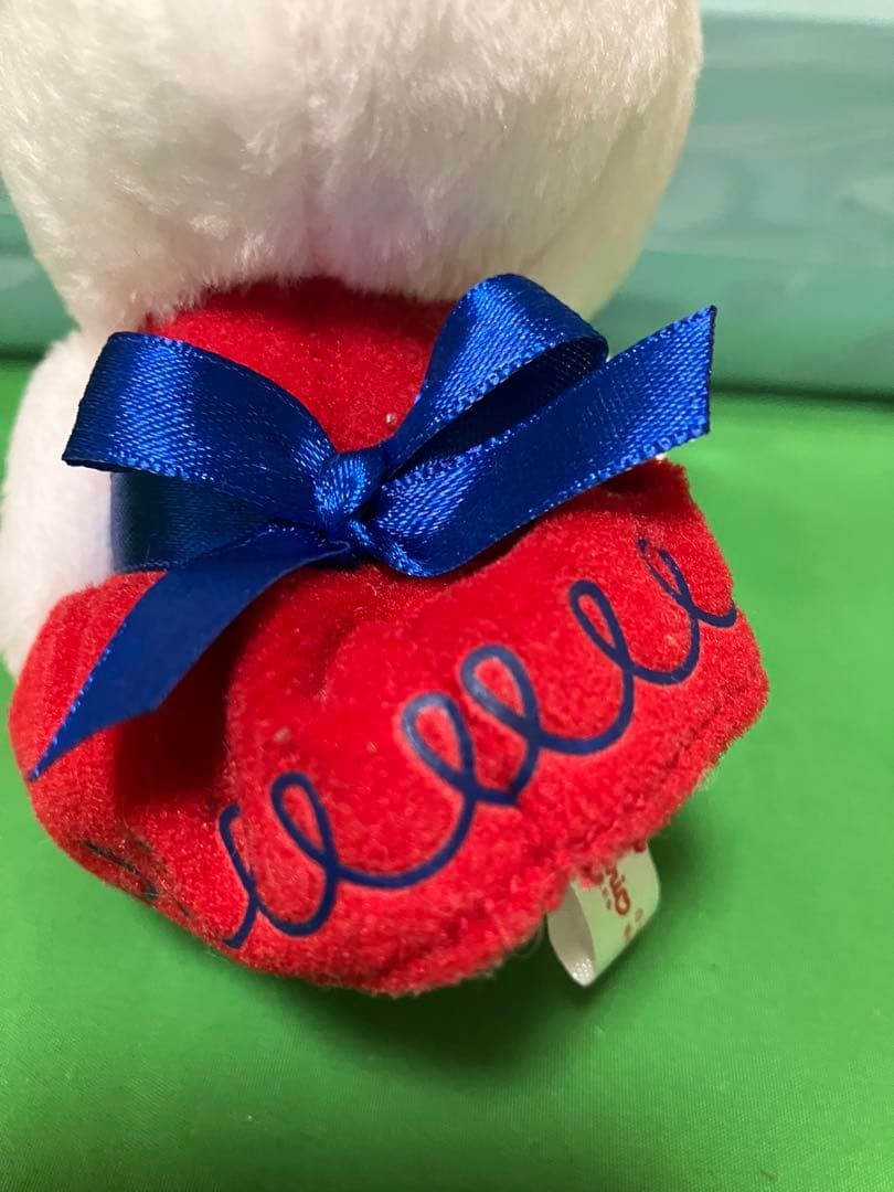 Rare Hello Kitty Plush Keychain Blue Ribbon Dress 5.1 in
