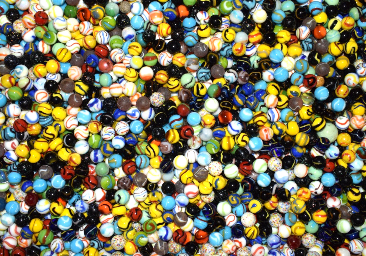 Lot of 30 Vacor 🔵🟡🔴🟢Multi-Color💡Bright Mixed Swirl Marble .625″=5/8″ Mint