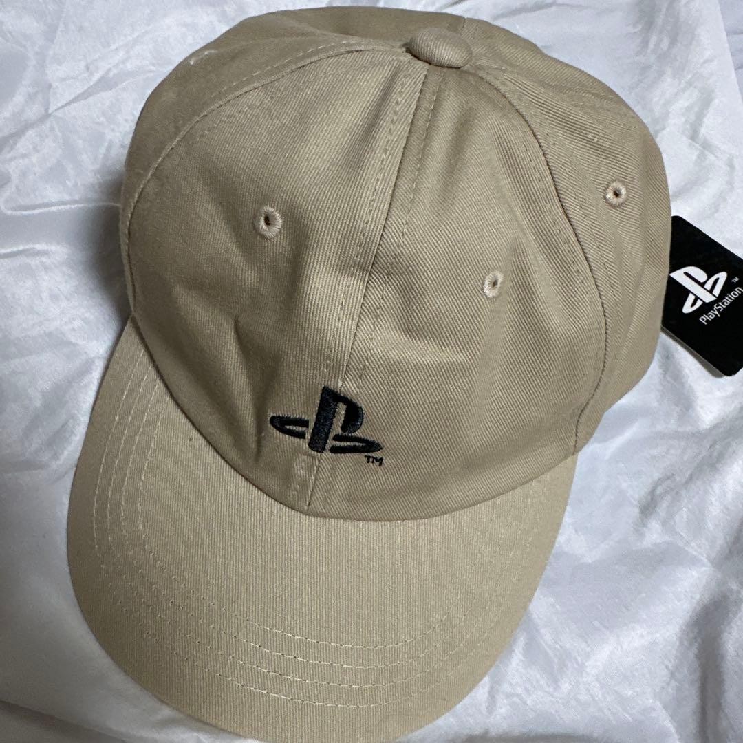 Rare PlayStation Embroidery PlayStation Hat Cap Beige