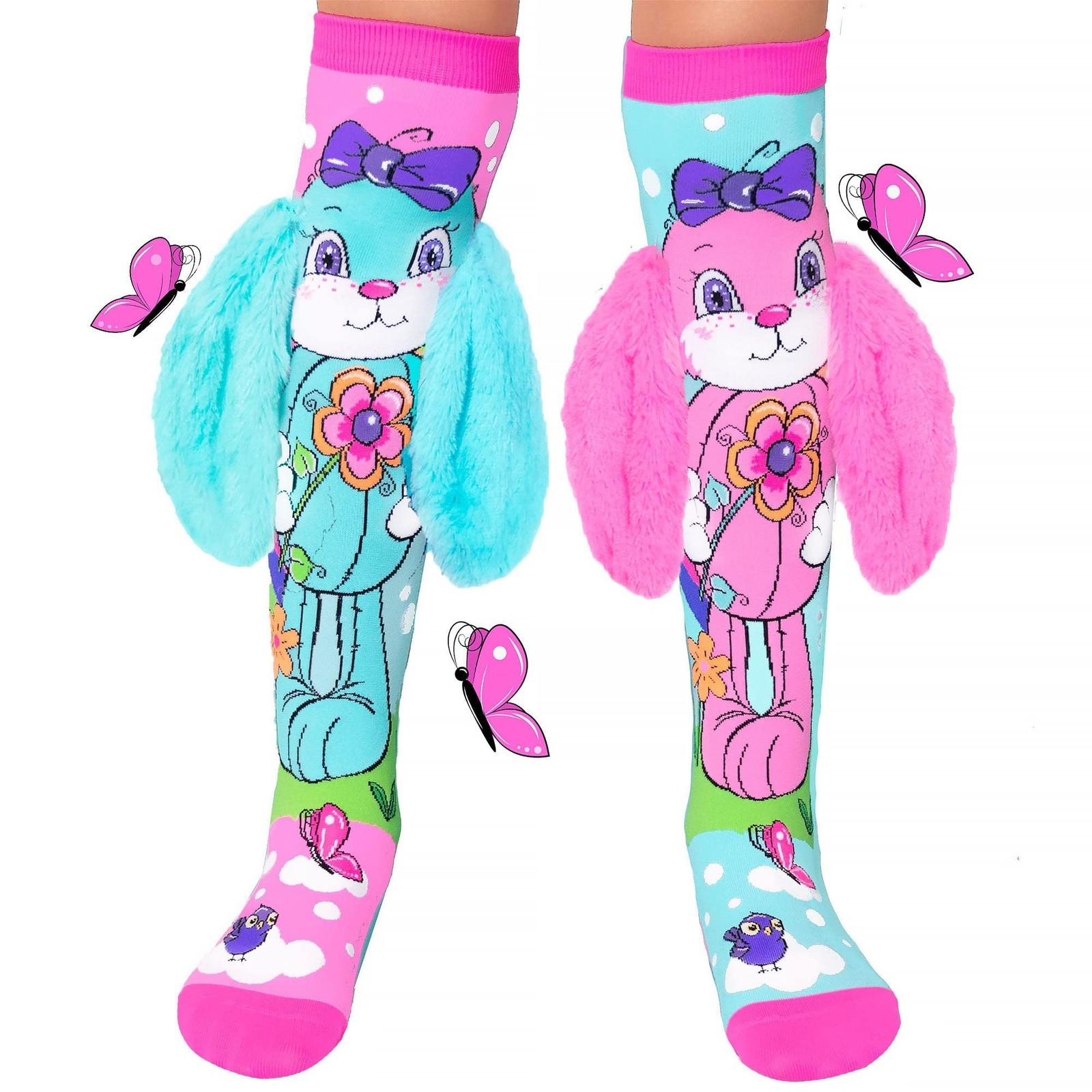 MADMIA Toddler Hunny Bunny Ankle Socks, Pastel, 3–5Y, Bamboo Blend