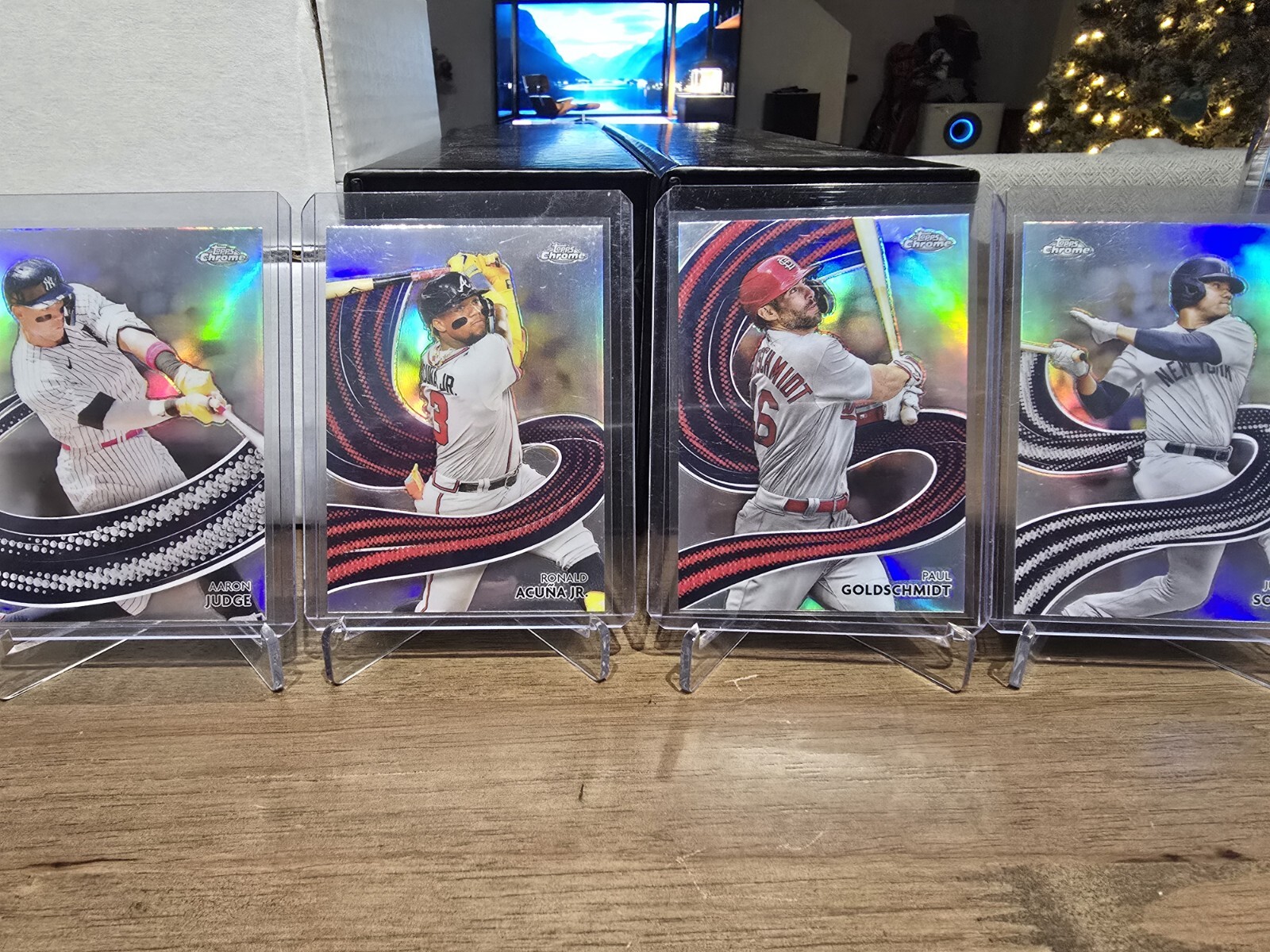 2024 Topps Chrome Strokes Inserts 4 Card Lot Judge Soto Acuna Goldschmidt