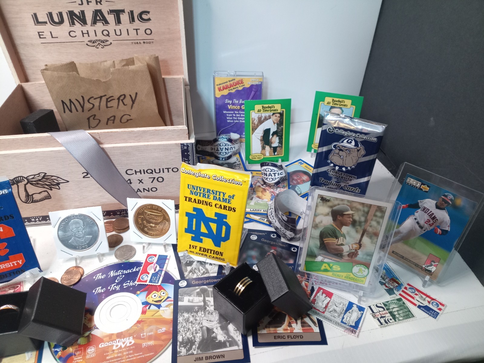 Cigar Box of Junk Drawer Collectibles, Misc, #C1