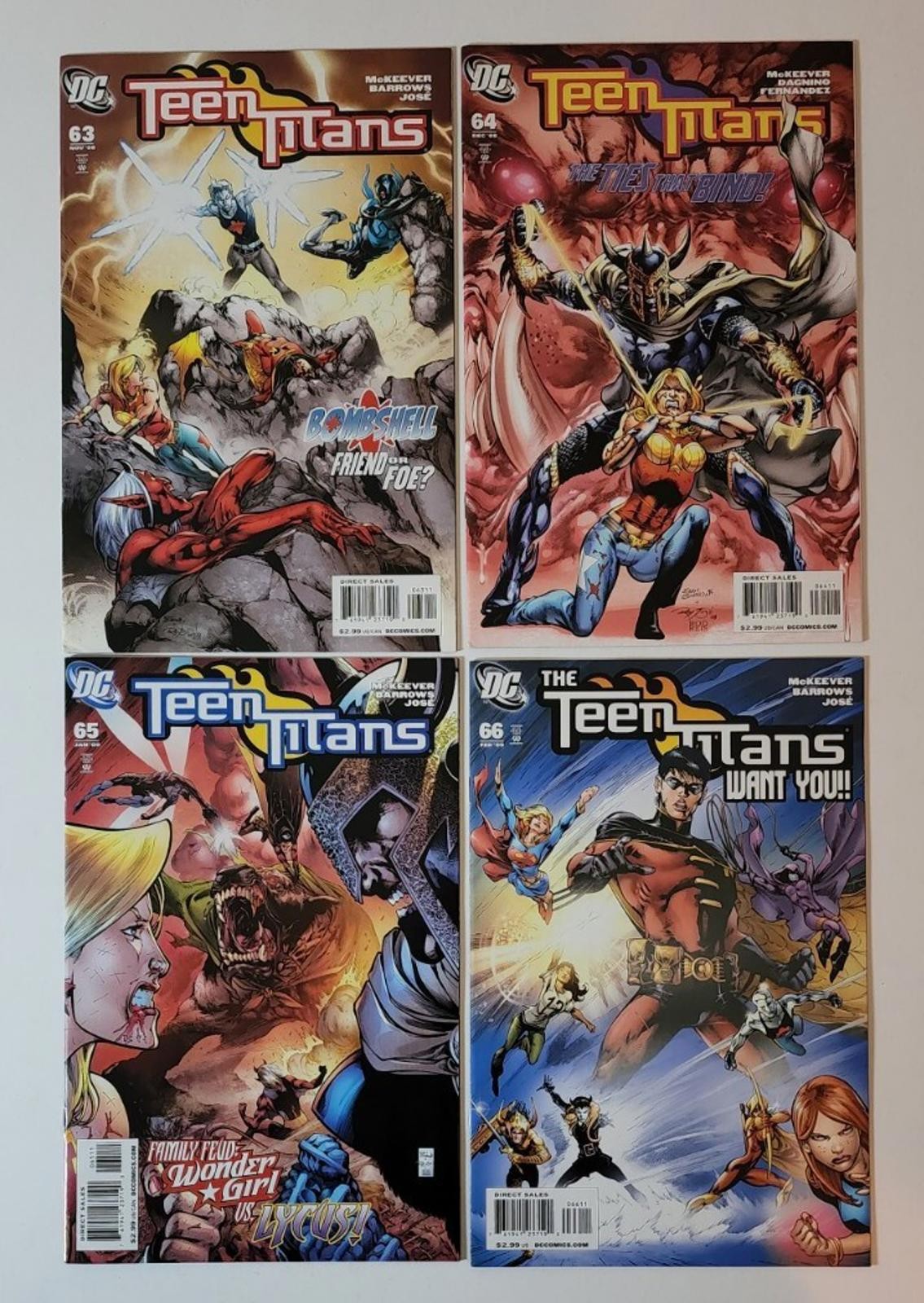 Teen Titans Vol. 3 # 63 64 65 66 all NM DC Comics 4 book lot