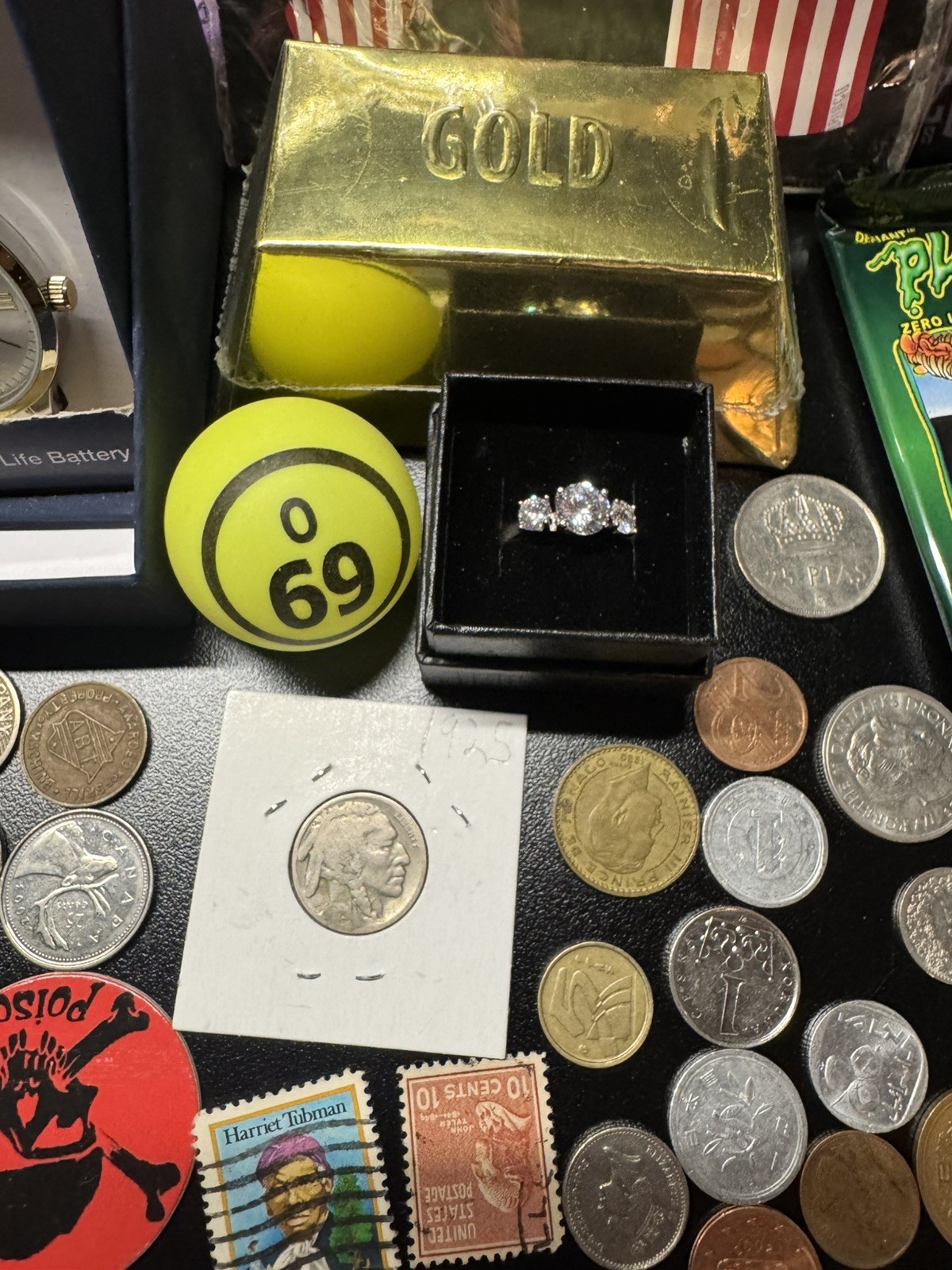junk drawer lot Coins Cards