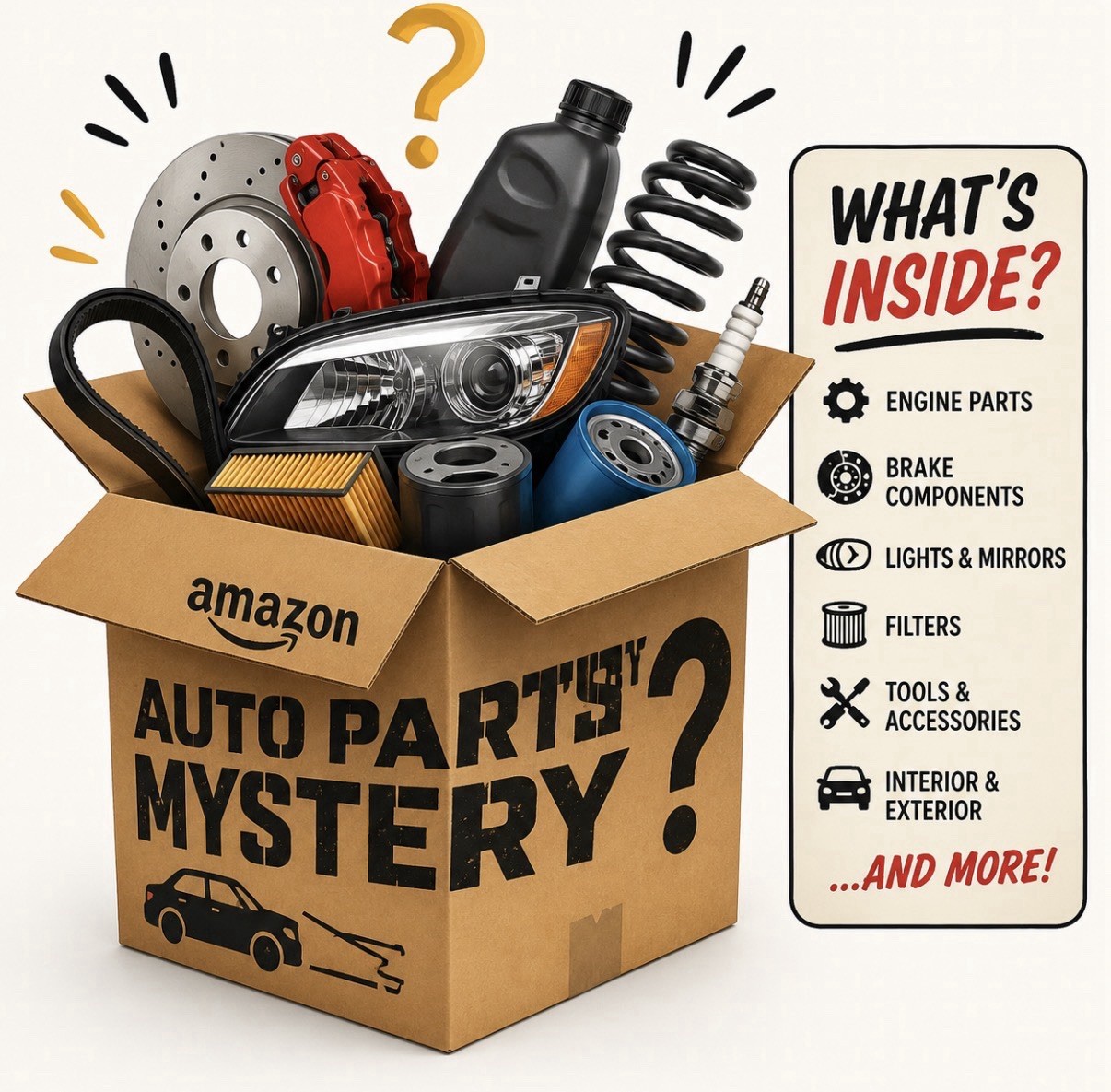 Amazon Returns Auto Parts Mystery Box Mixed Car Accessories Uninspected 10 Pcs
