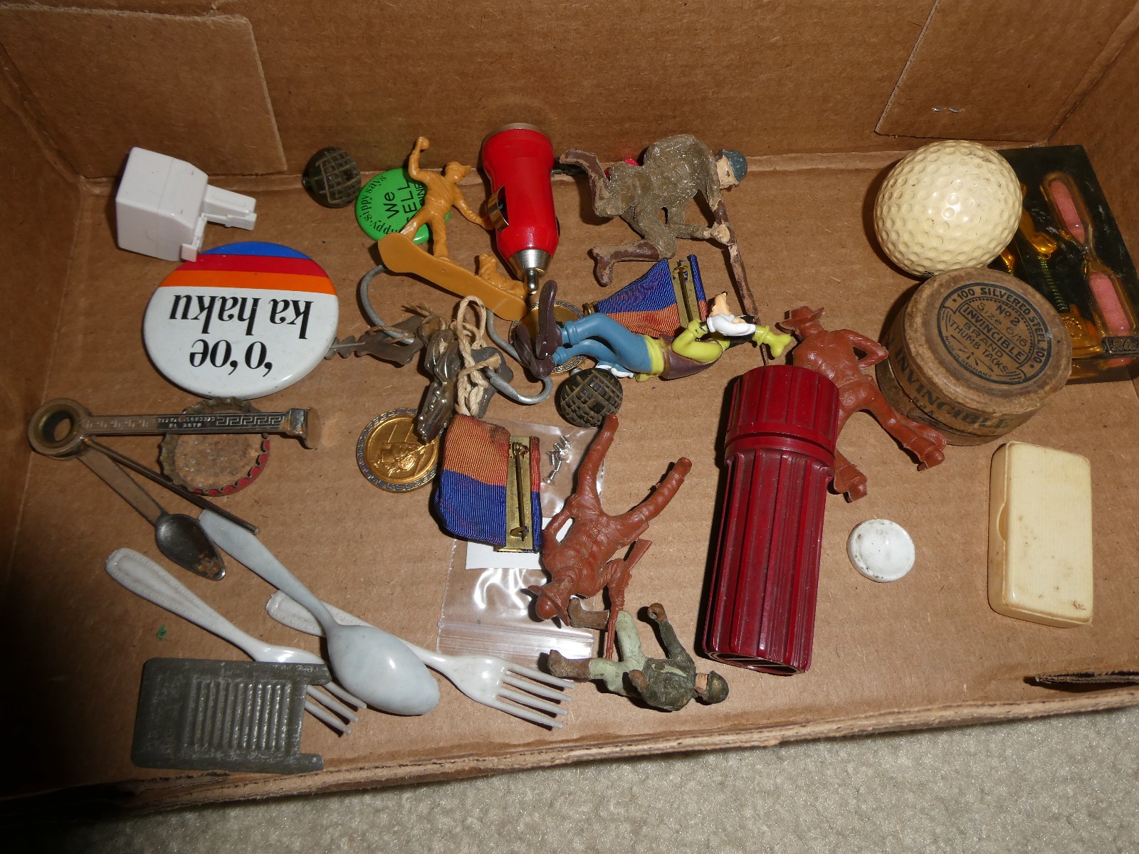 Vintage Junk Drawer Lot of Soldiers Figurines Collectible Toys and More