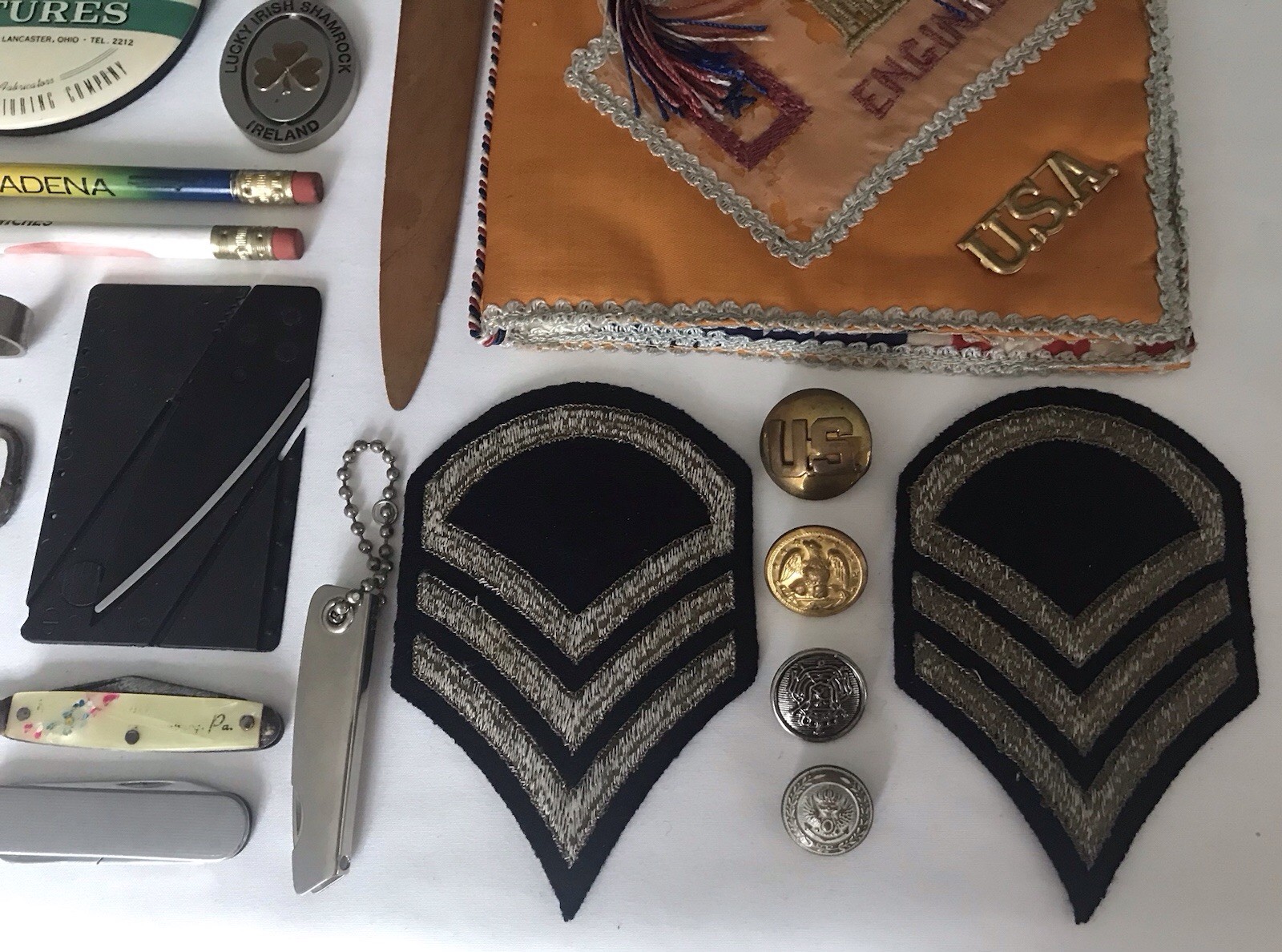 VTG Junk Drawer Estate Lot ~ Military/Avon/Knives/Scout/Seagrams/Zippo/Cigar 55+