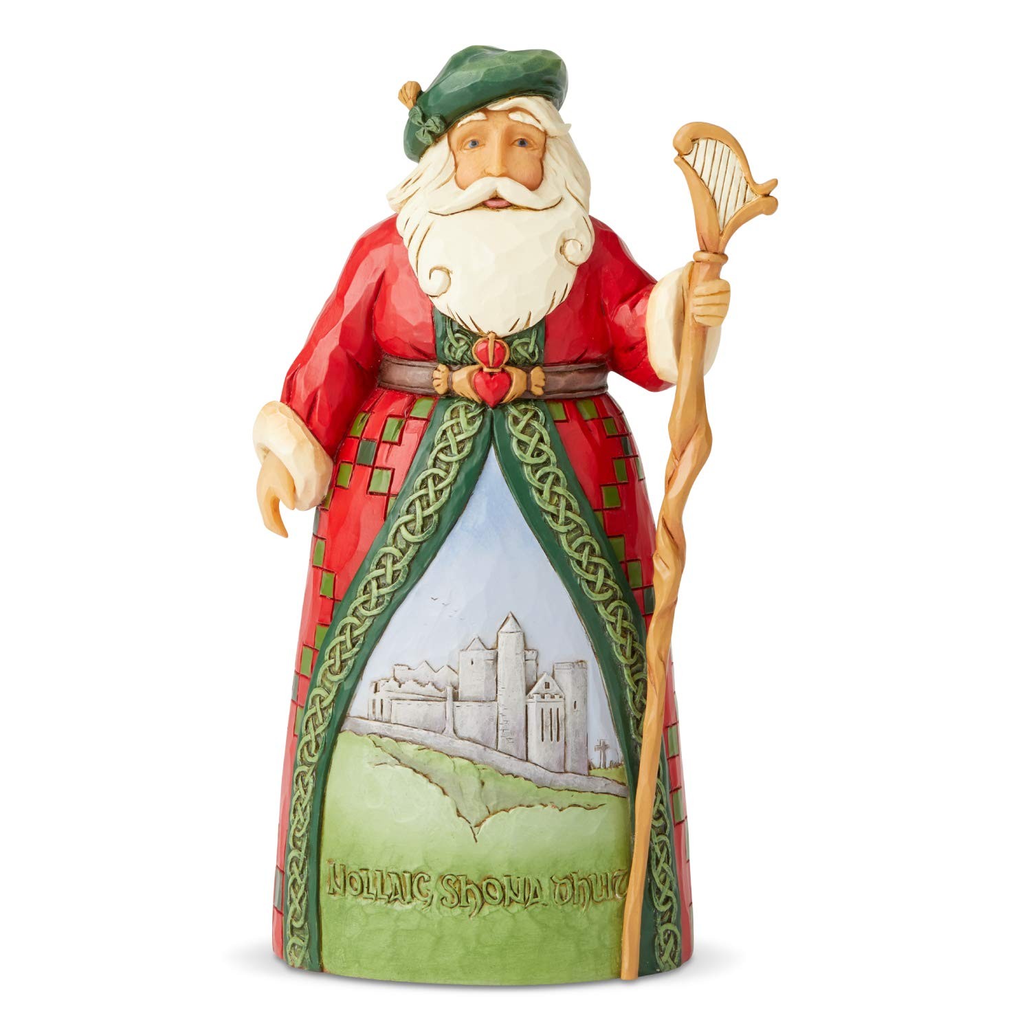 Enesco Jim Shore Heartwood Creek Irish Santa Figurine 7.1″ Multicolor
