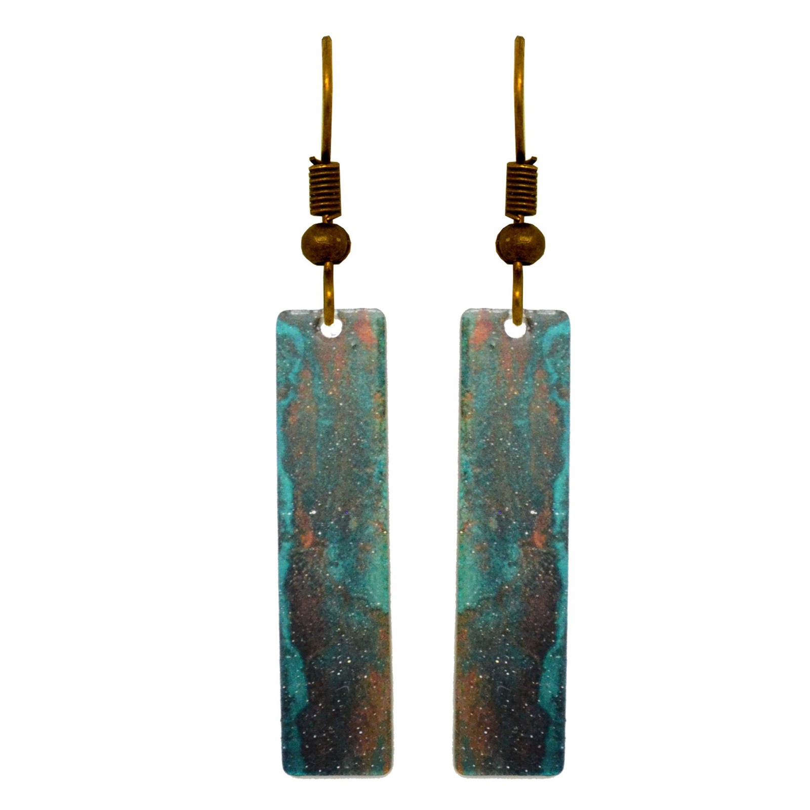Rusty Turquoise Earrings, Hypoallergenic Bronze Hooks, Made in USA by d’ears