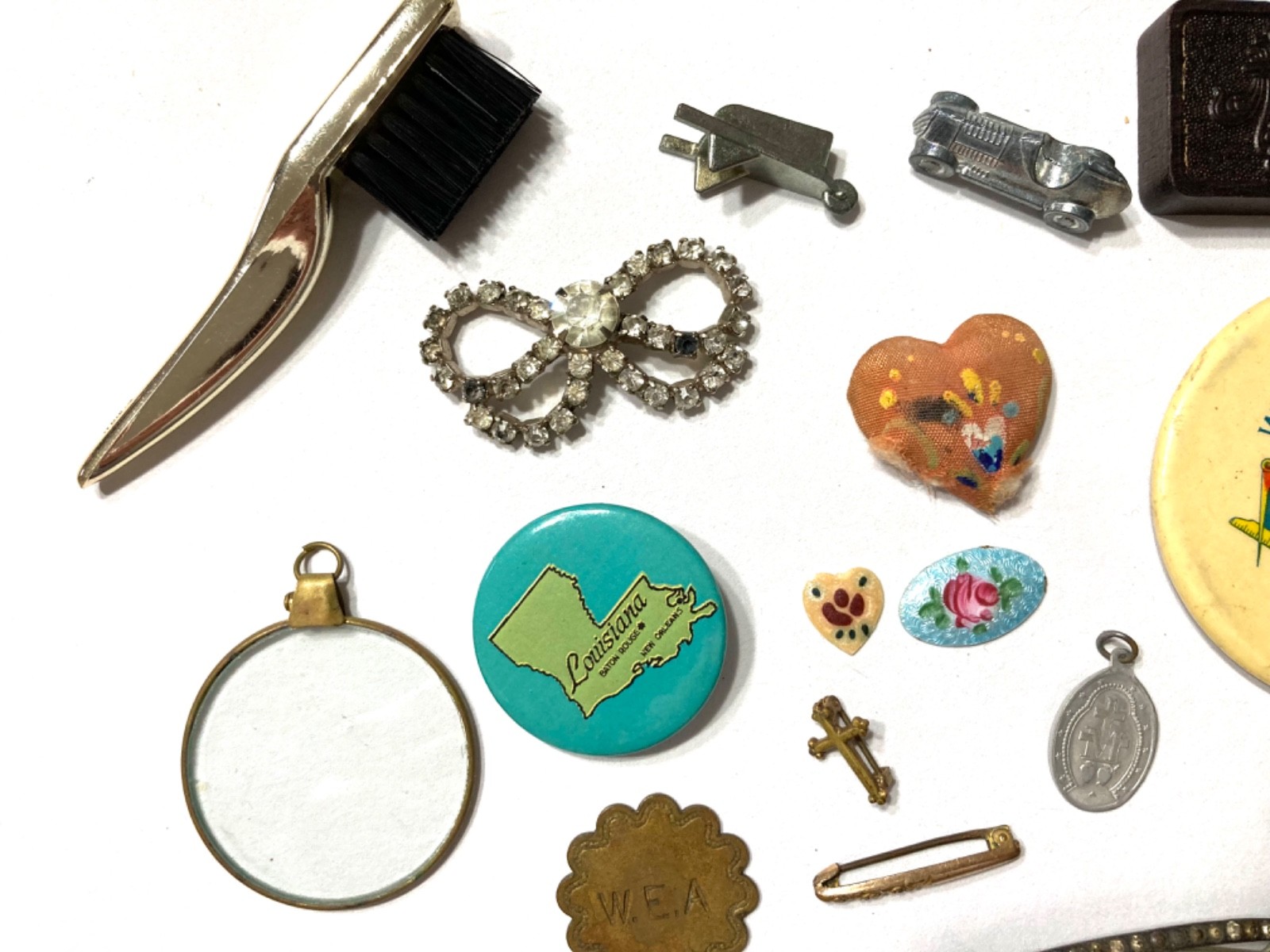 VTG Odds & Ends Collectible Lot 23 Pieces Pins Token Some Sterling Silver AS IS