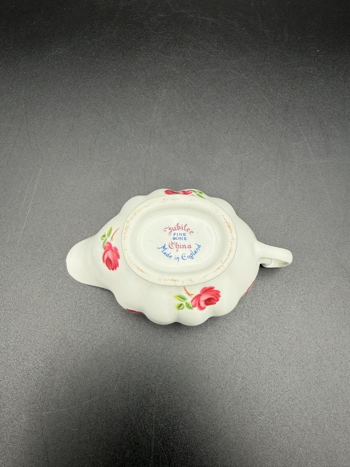 Vintage Jubilee Fine Bone China Creamer Pink Rose Scalloped