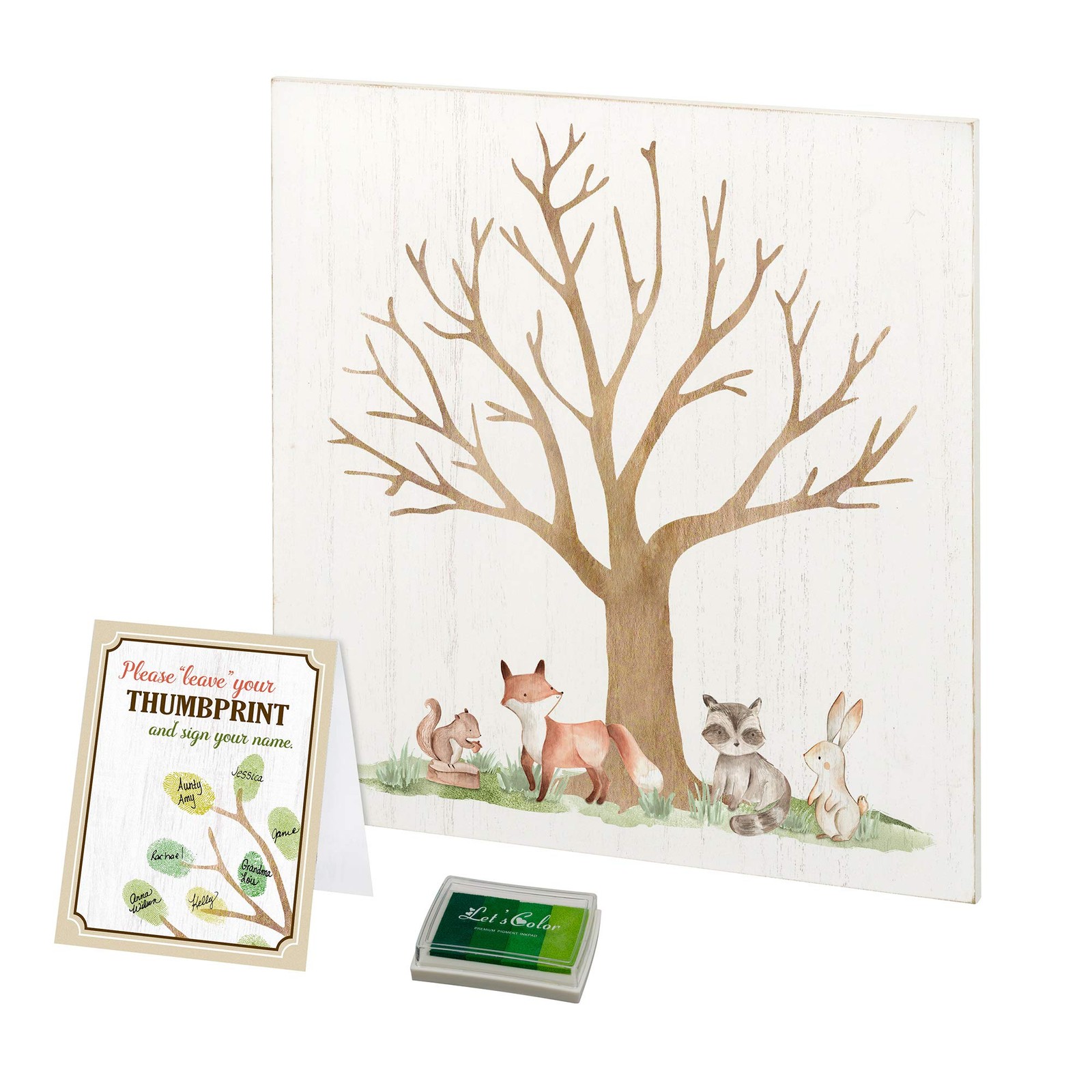 Lillian Rose Shower Guest Book Alternative Ink Pad Wood White 75 inches 11