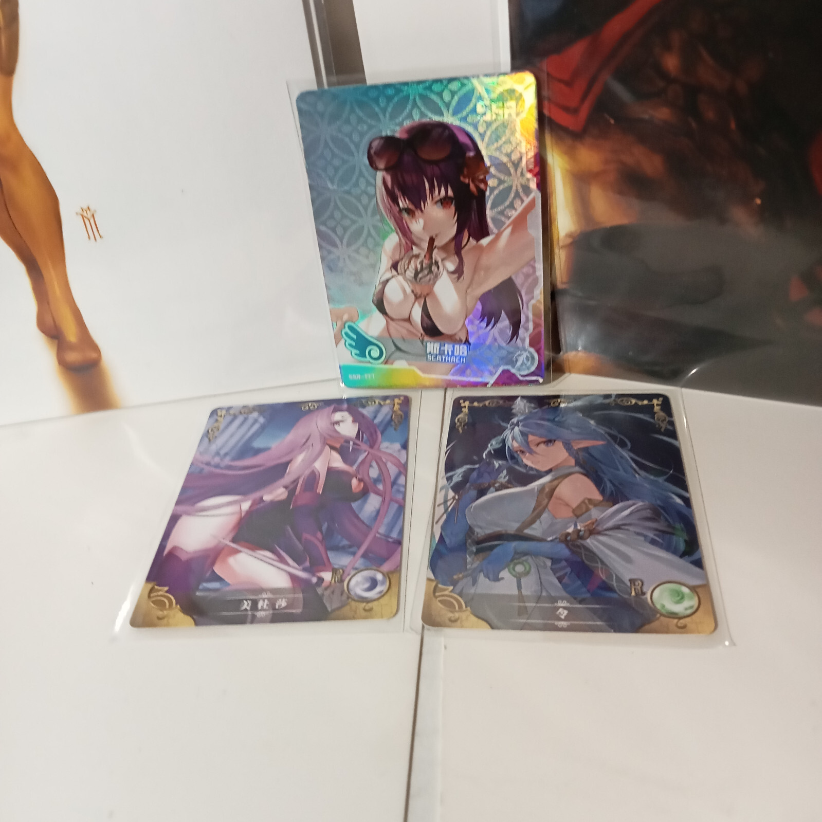 LOT OF 2 X-MEN MIGUEL MERCADO TRADE VARIANT COMICS + 3 GODDESS STORY HOLO CARDS