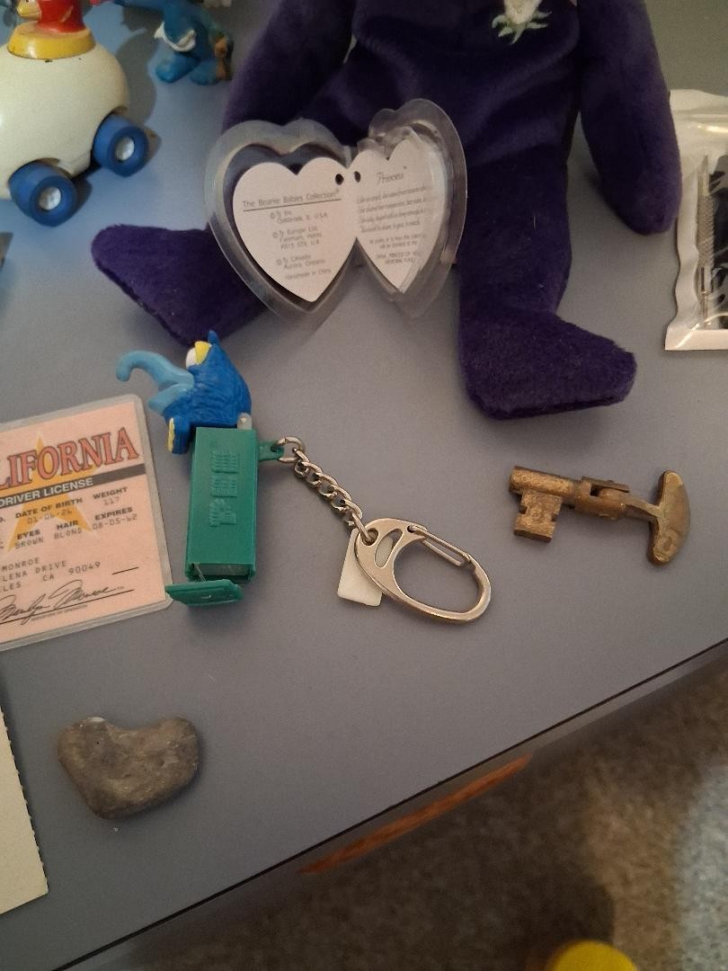 Junk Drawer Lot, Gumbie, trolls, chicken in car, Pincess Diana beanie baby