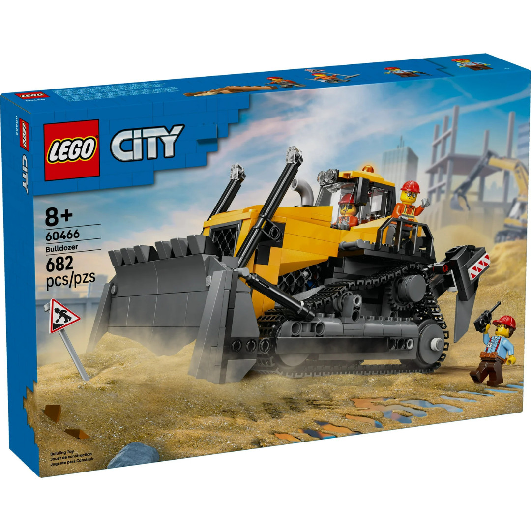 LEGO City Yellow Bulldozer Construction Site Building Toy for Kids 60466