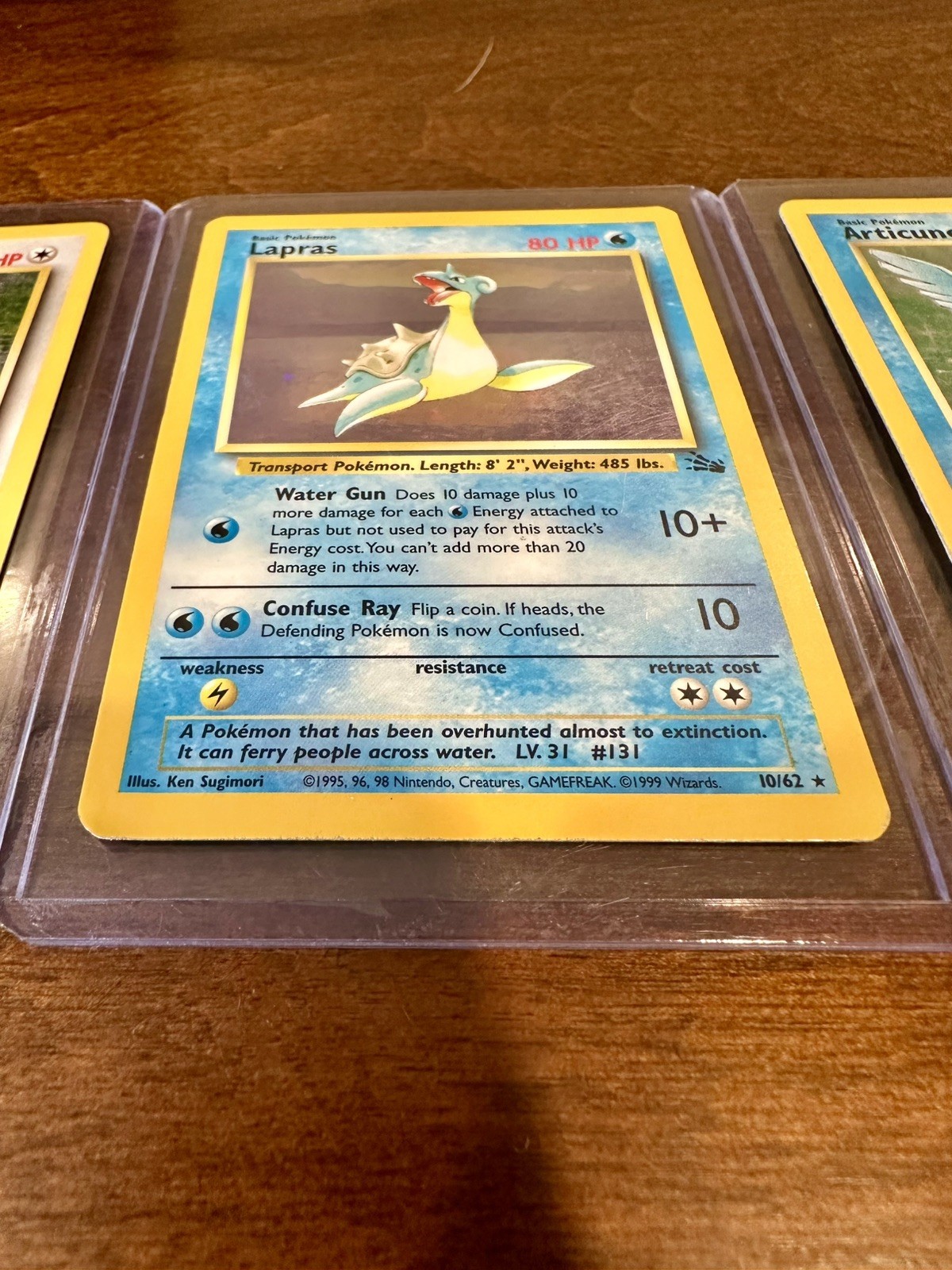 Holographic Pokemon Cards Articuno, Kangaskhan, Lapras, Aerodactyl Base Set