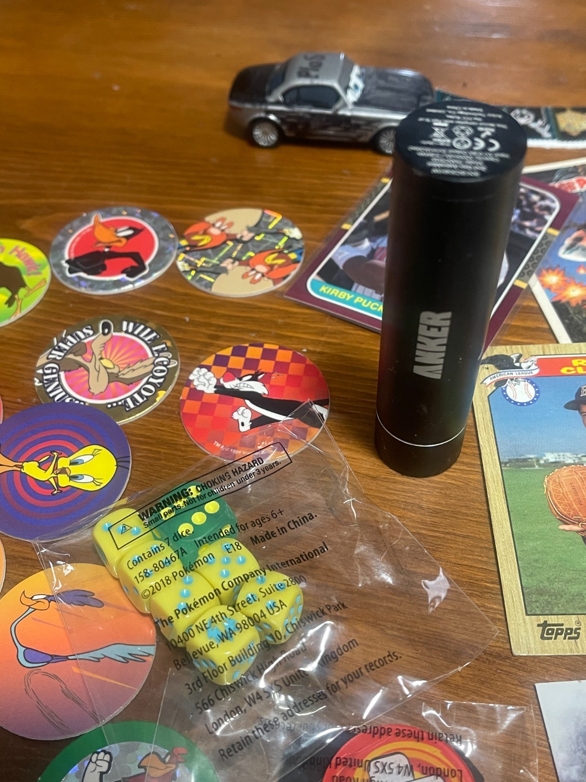 Vintage Junk Drawer Lot CHARGER ,BASEBALL Cards, GPK, TOYS, Pokémon