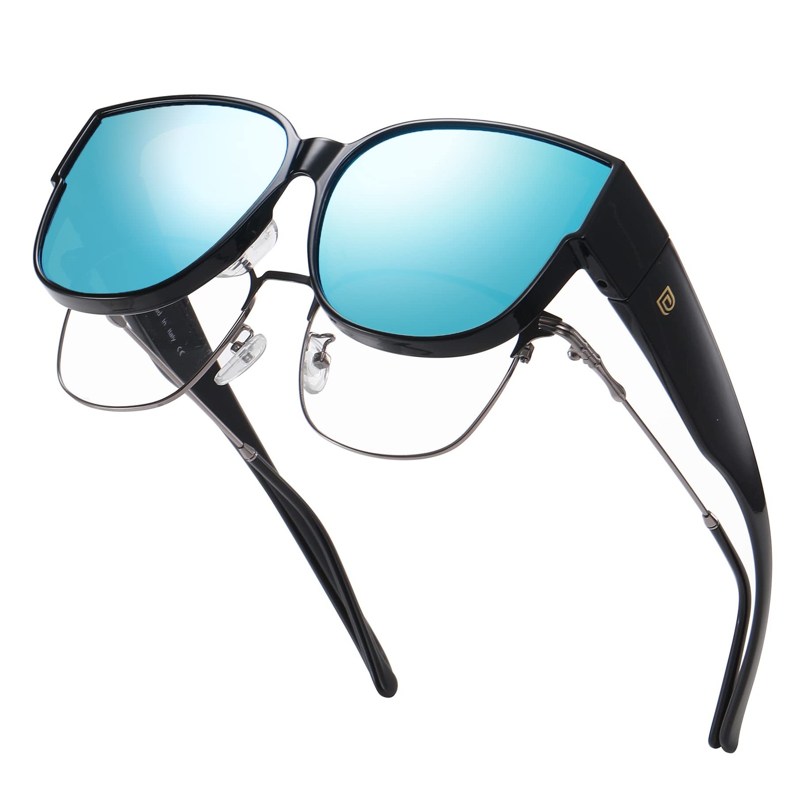 DUCO Over-Glasses Sunglasses, Polarized Round Wraparound for Men & Women DC8961