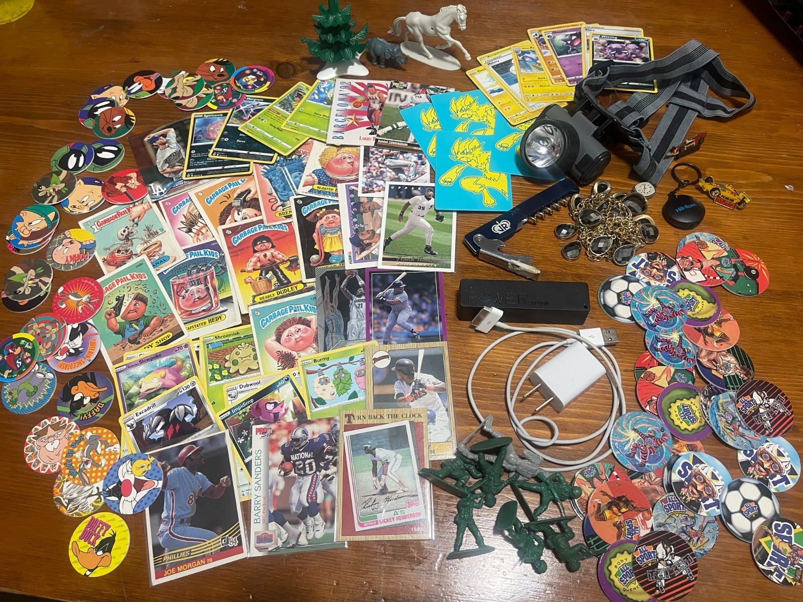 Vintage Junk Drawer Lot POWERBANK,BASEBALL , BASKETBALL Cards, GPK, CDS, Pokémon