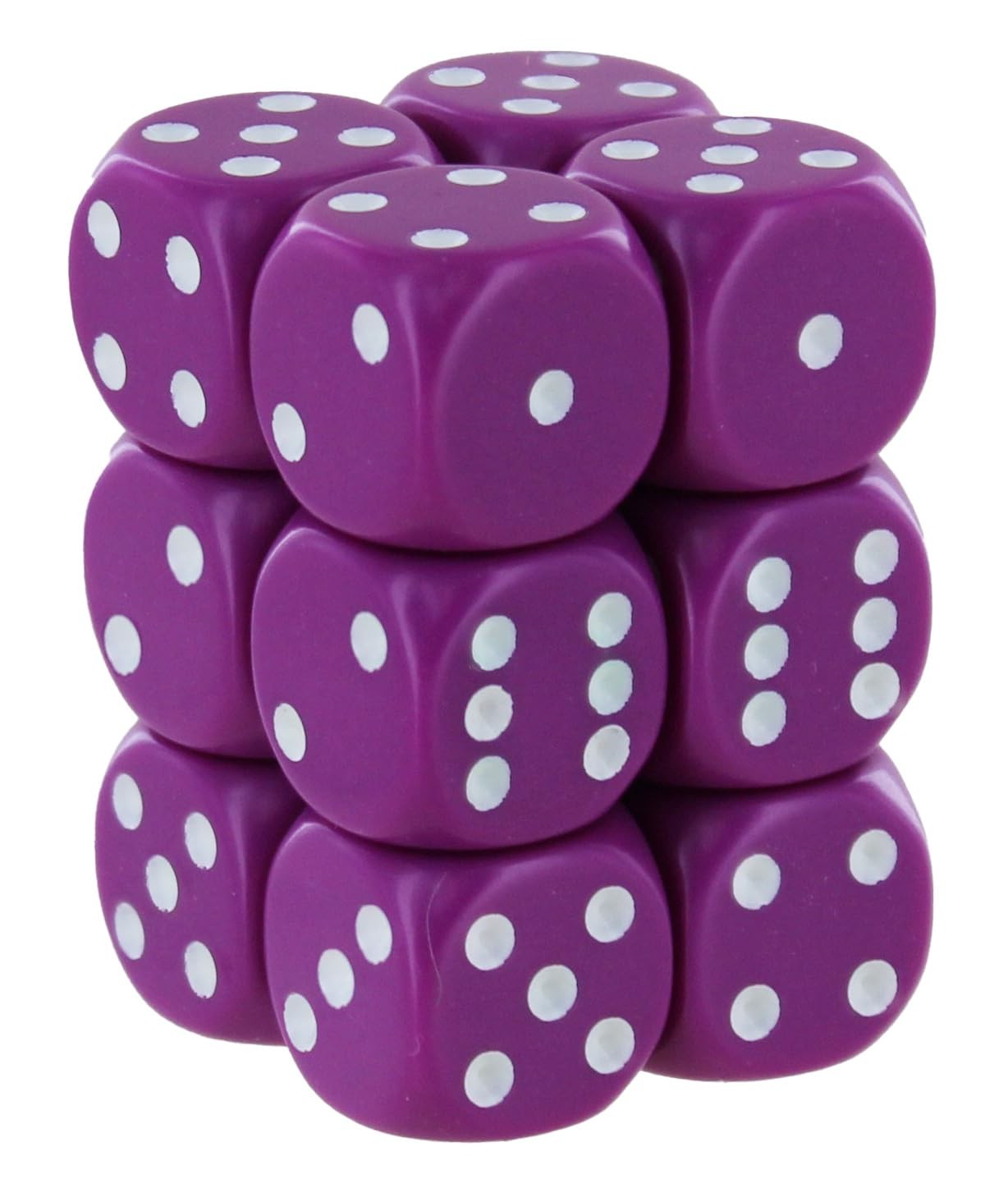 Chessex 25627 Opaque 16mm d6 Dice Block, Light Purple with White