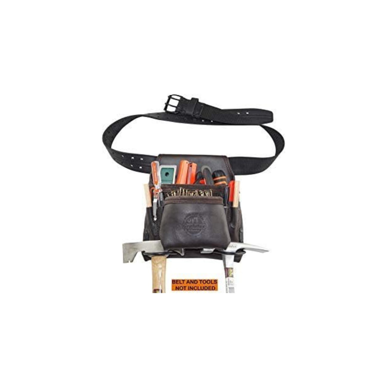 Graintex OS2252 Leather Tool Pouch 8 Pocket Dark Brown Nail Electrician Plumber