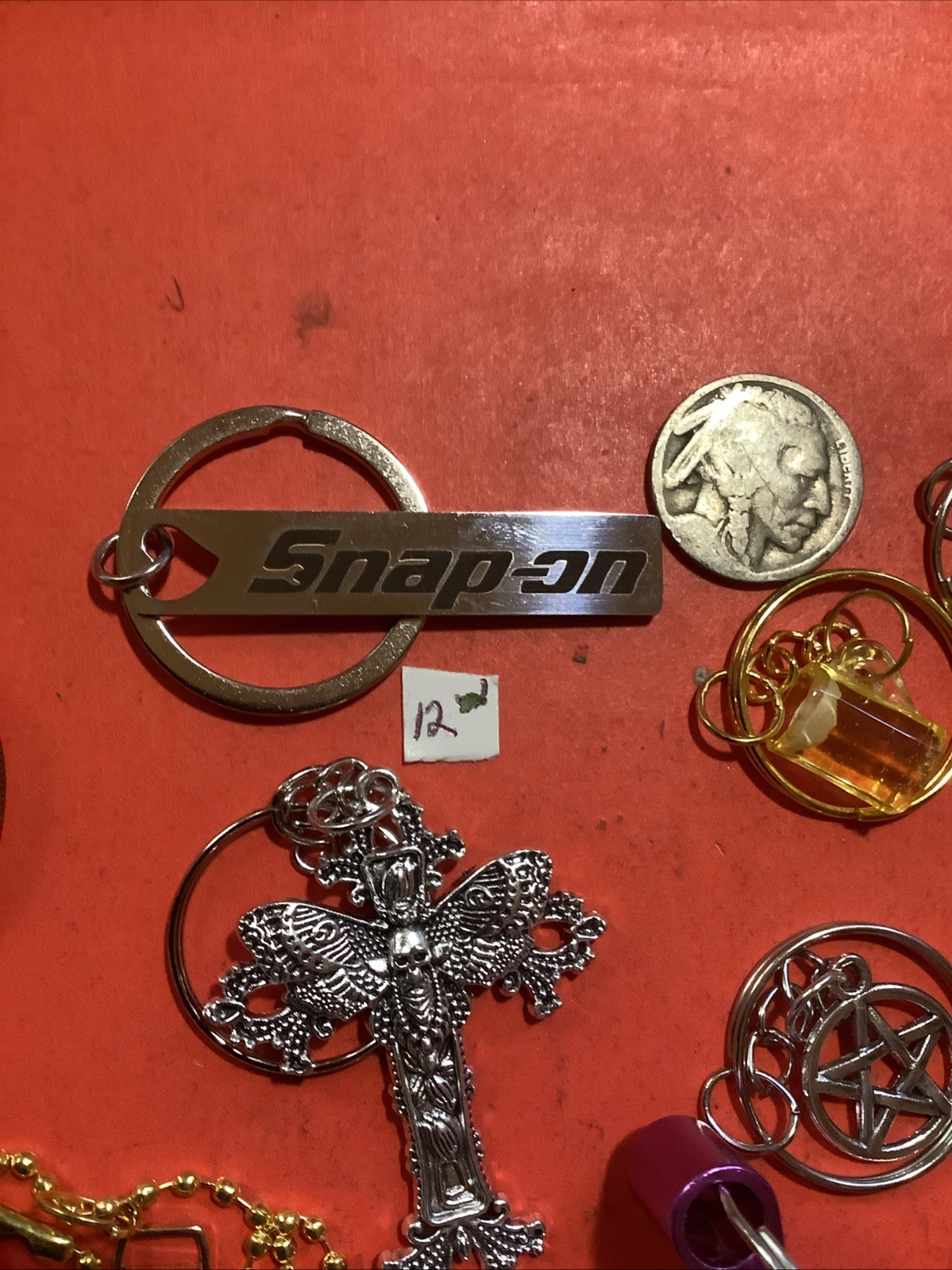 Junk Drawer U.S. Coins & More Cull Lot Holed Keychain Small Vise Estate Sale