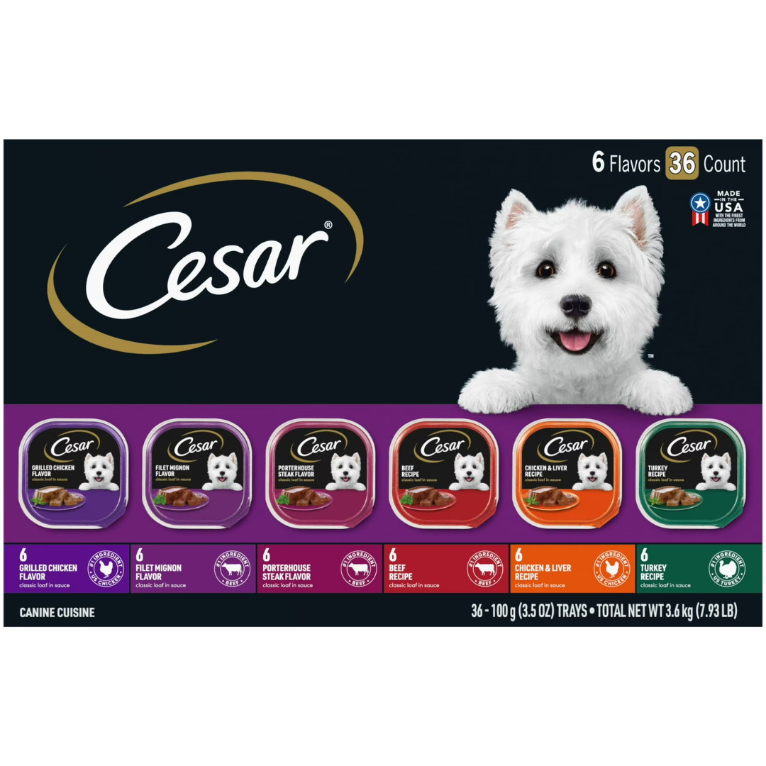 (2 pack) Cesar Classic Loaf In Sauce Wet Dog Food 3.5 Oz Trays 36 Pack