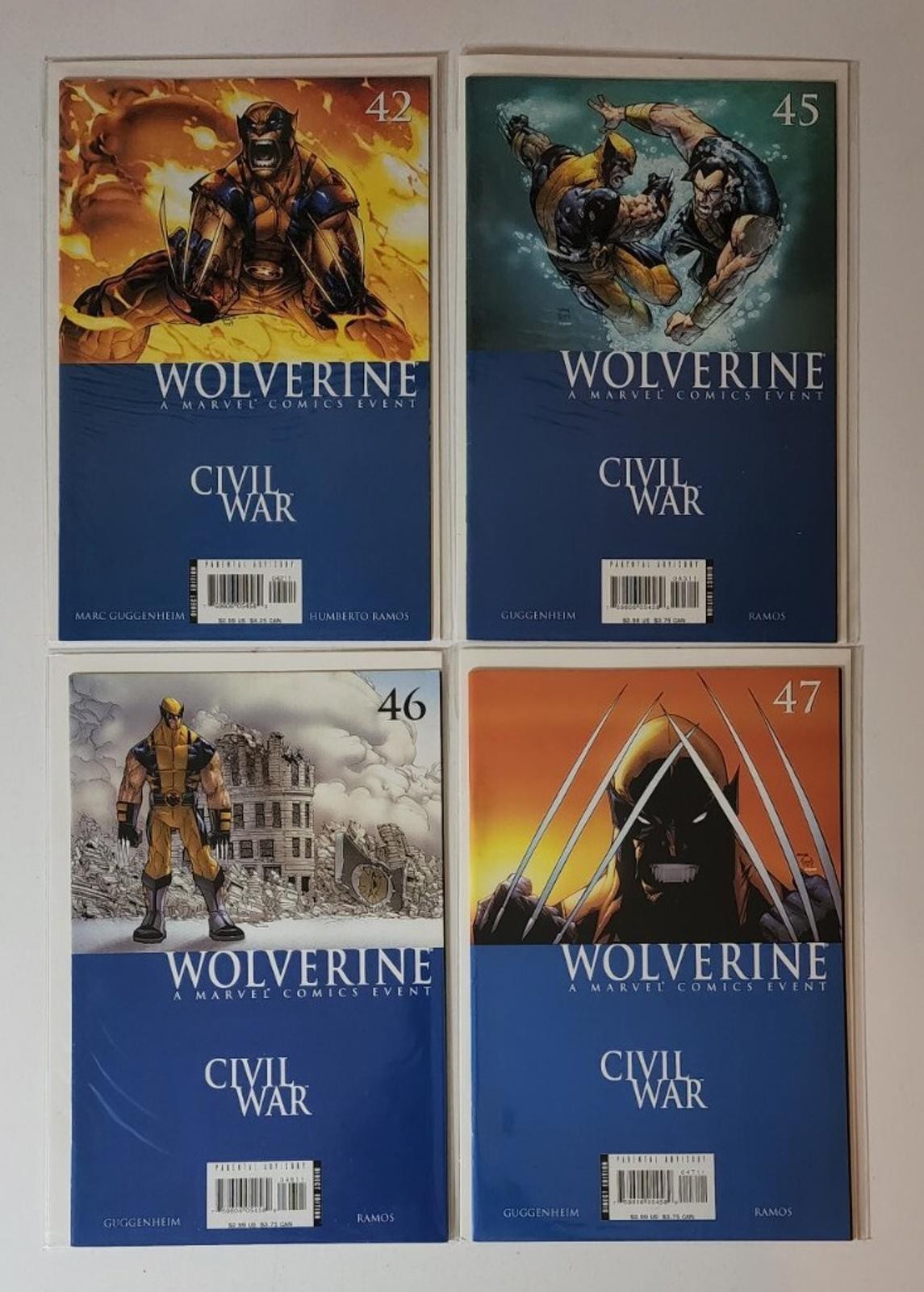 Wolverine #42 45 46 47 Civil War 4 book lot Marvel NM