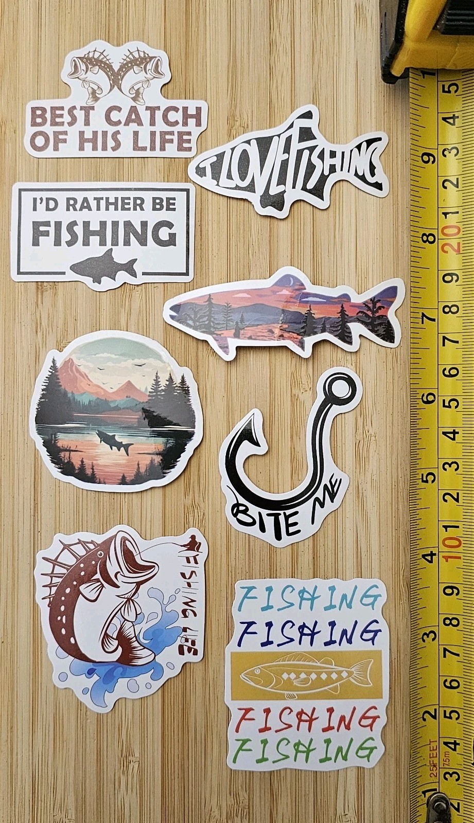RATHER BE FISHING HOOK BASS TROUT ANGLING ANGLER S94 FISH STICKER LOT STICKERS