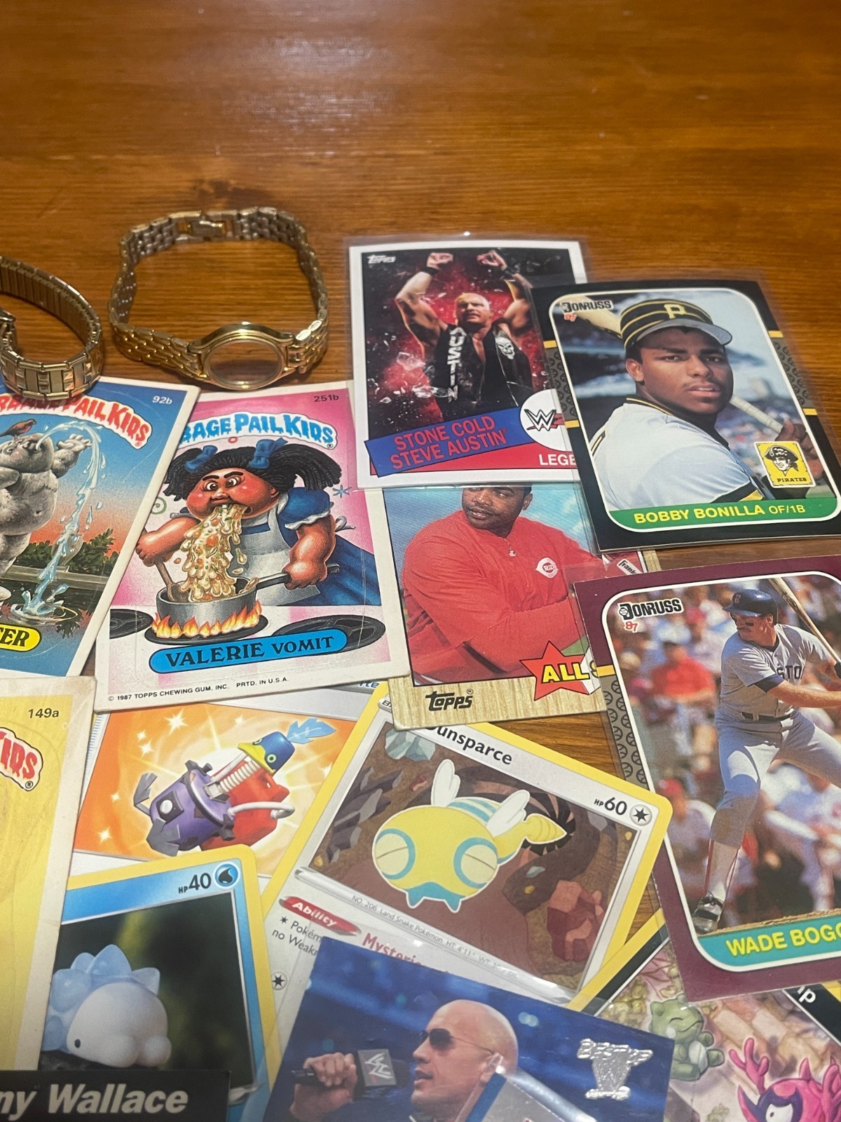 Vintage Junk Drawer Lot CHARGER ,BASEBALL Cards, GPK, TOYS, Pokémon