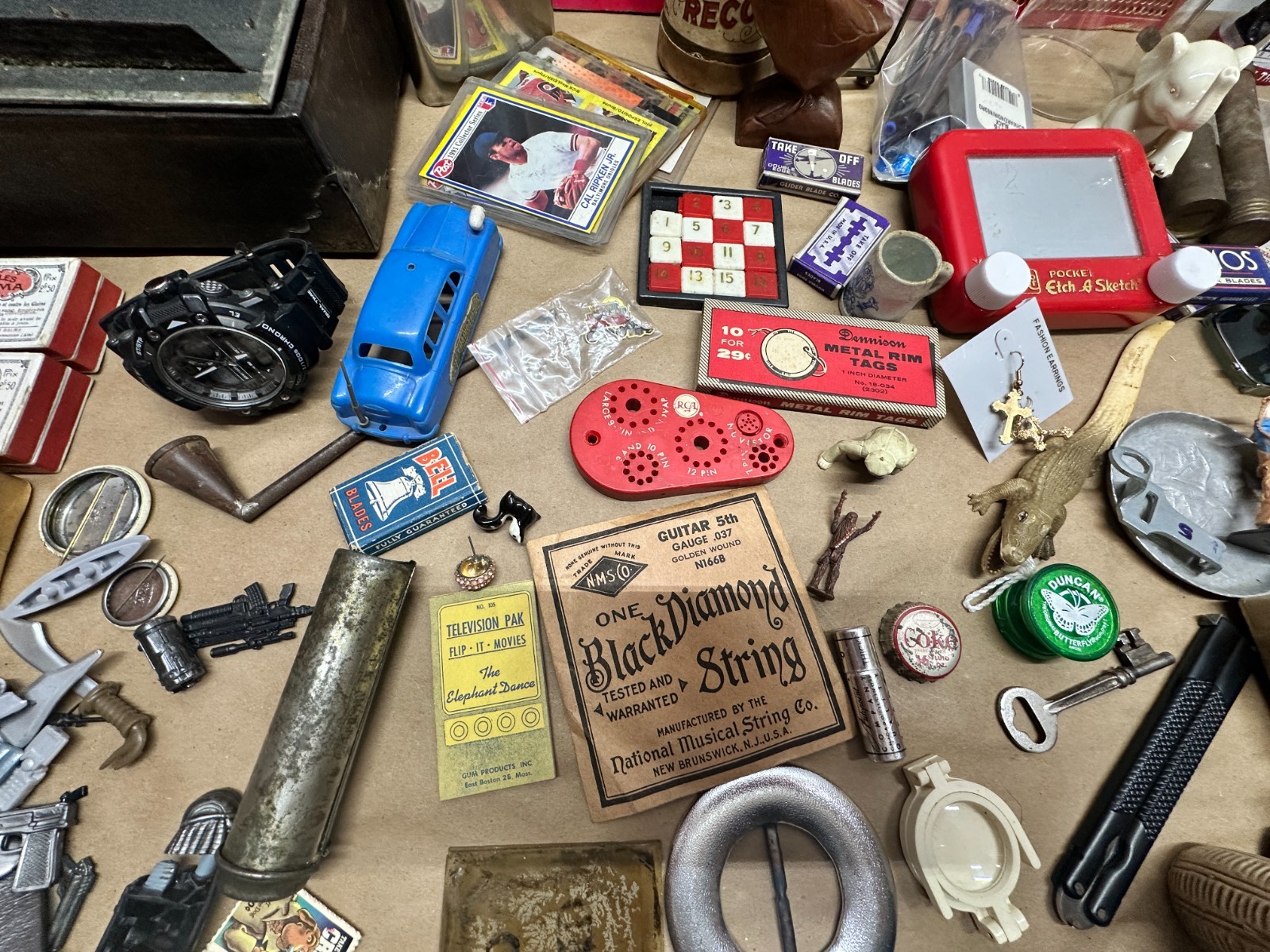 Junk Drawer Lot #4 – Random Antique Vintage Smalls – Advertising, Coins, Toys