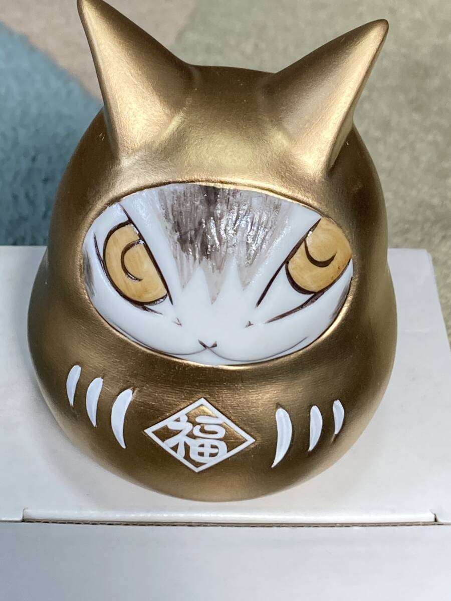 Wachifield Dayan Piggy Bank Cat Daruma Gold Figurine Collectible 4 inches