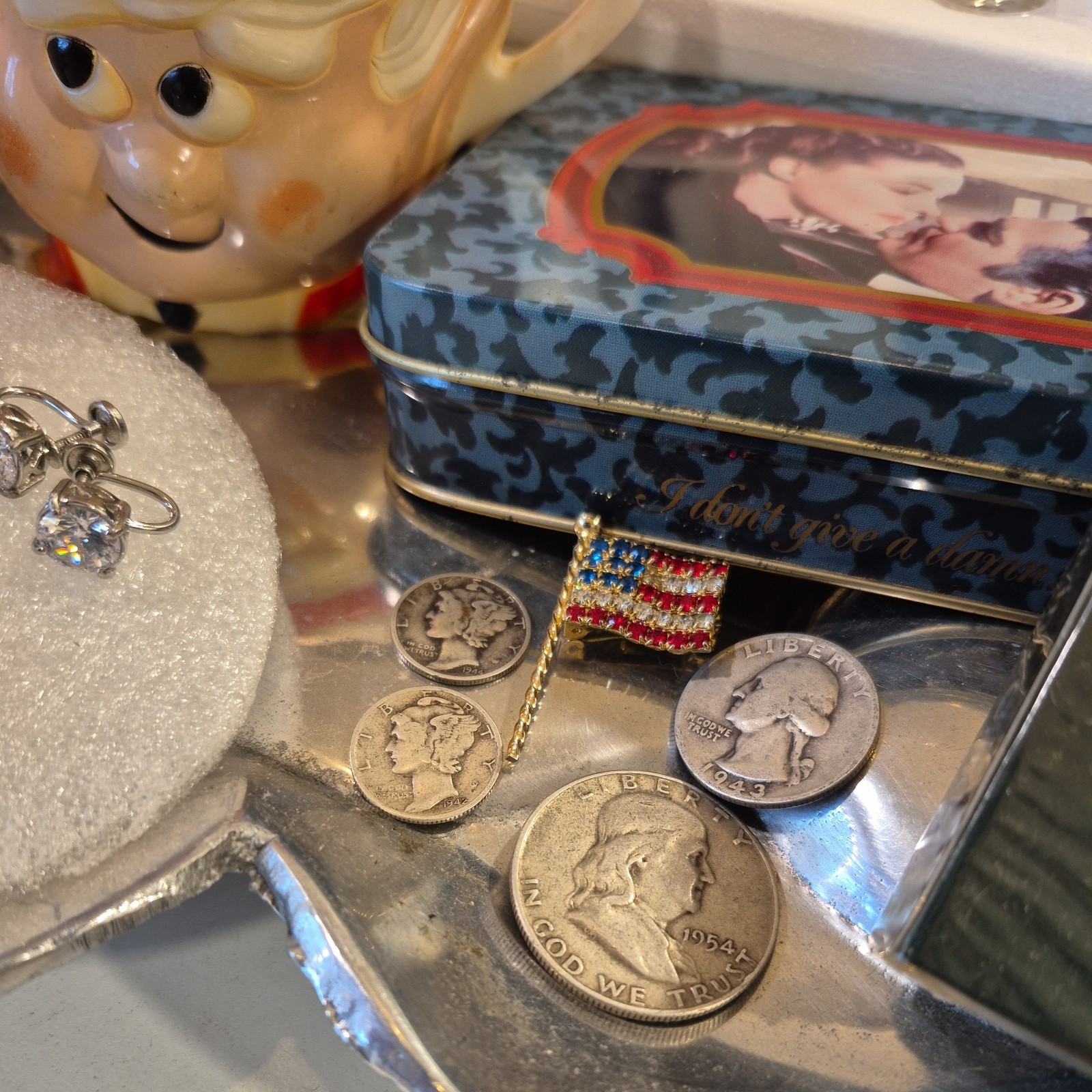 VINTAGE JUNK DRAWER AND 90% SILVER CIRCULATED COIN LOT