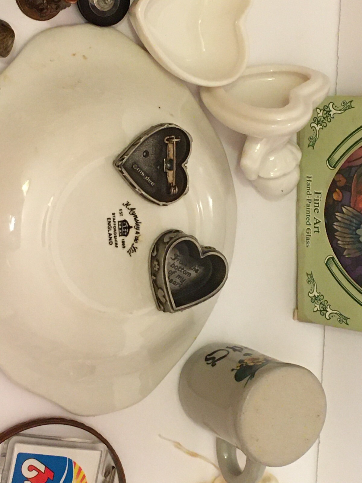 Vintage To Now Junk Drawer Lot Jewelry Porcelain China Pins Single Earrings More