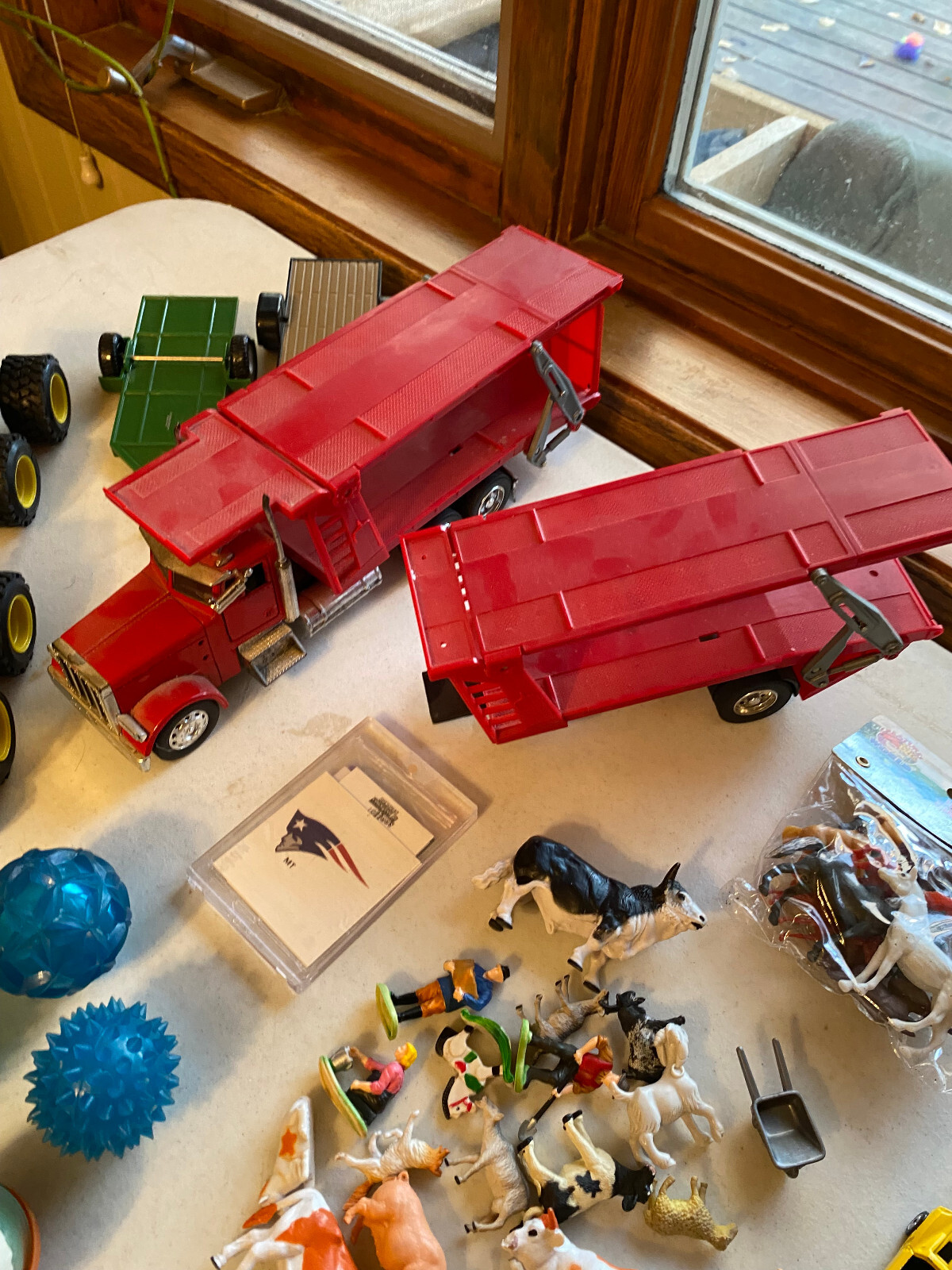 Huge Junk Drawer Toy Games Car Tractors Semi Blocks Figures NFL Stuff Lot Bundle