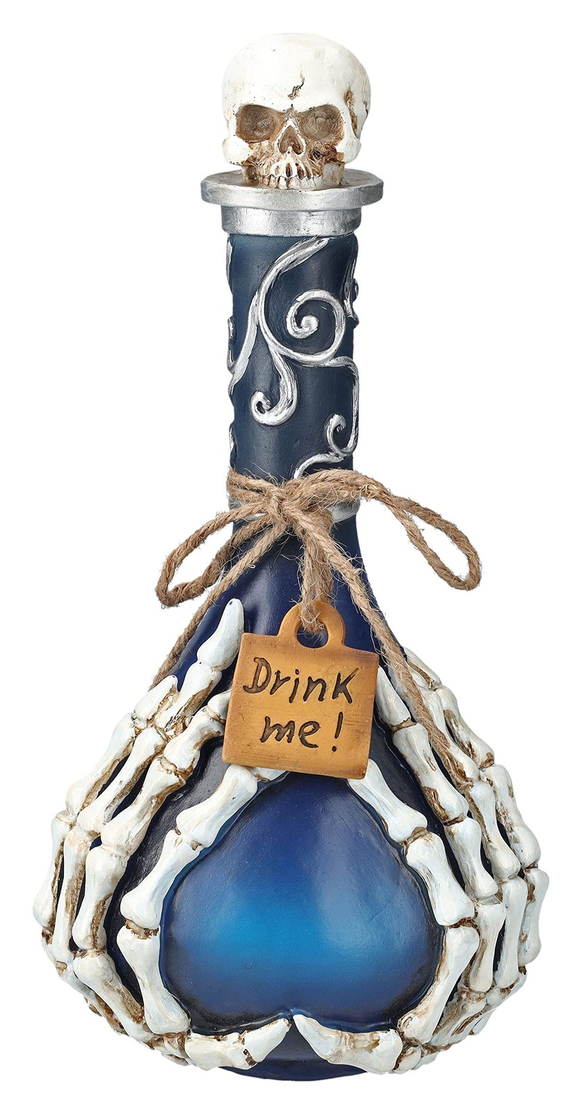 Pacific Giftware Blue Silver Skeleton Hand Potion Bottle Gothic Figurine 12.4in