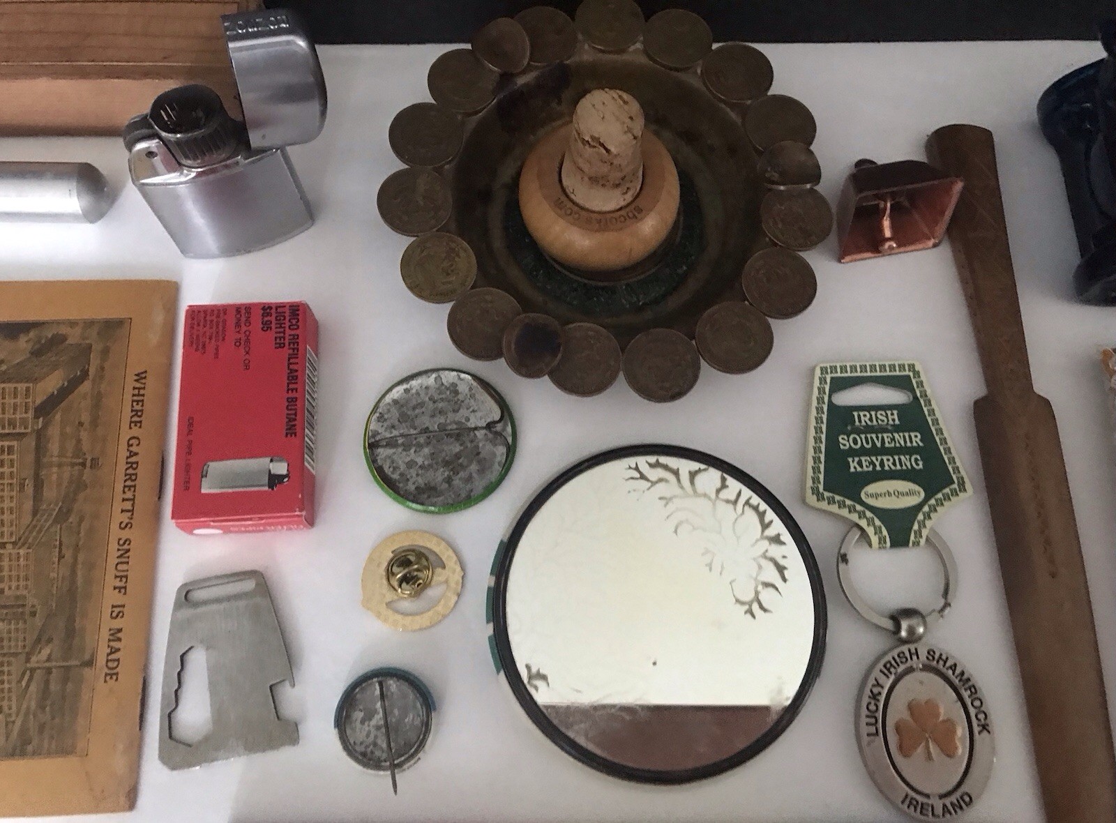VTG Junk Drawer Estate Lot ~ Military/Avon/Knives/Scout/Seagrams/Zippo/Cigar 55+