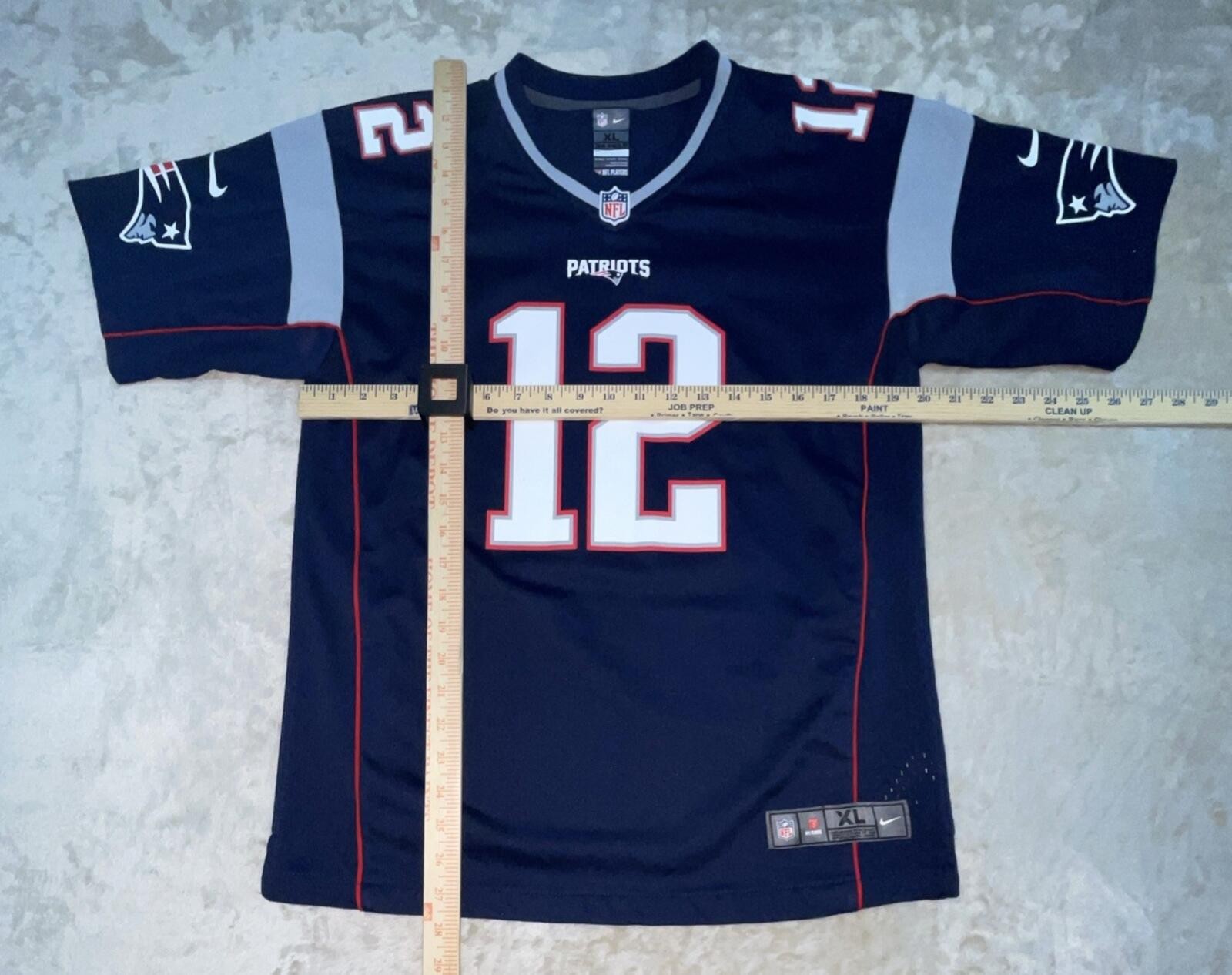 Reebok NFL New England Patriots Jersey Youth XL Blue Tom Brady #12 Excellent