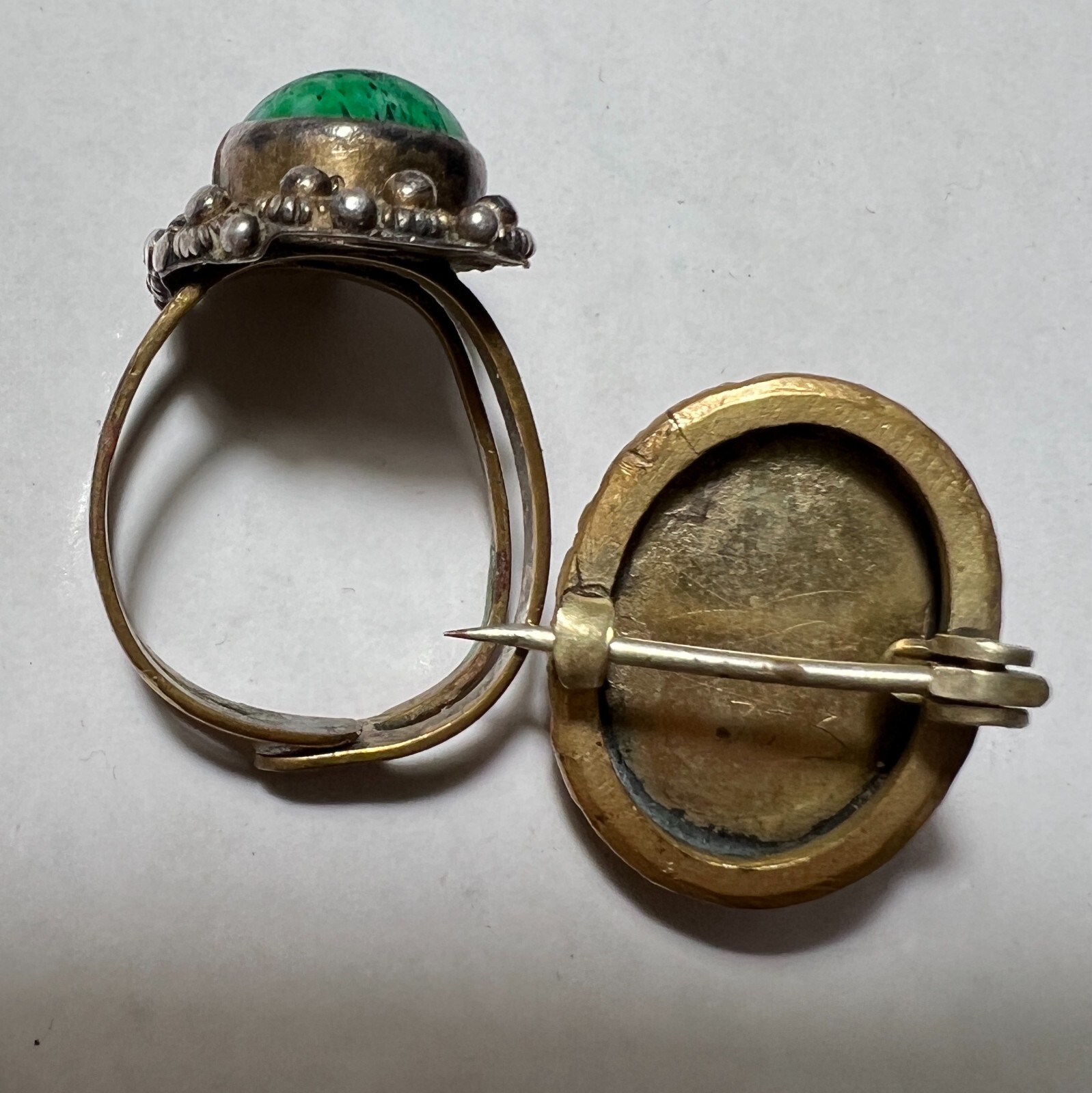 COOL BEANS Antique Brass Jewelry Lot w/ Bonus Sterling Silver & Fashion Pieces