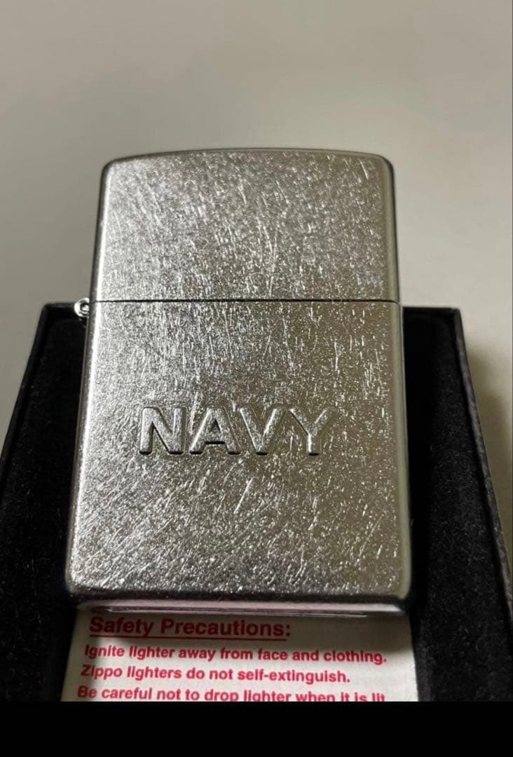 Zippo NAVY metal letter pasted, antique processing, made in 2006, rare item,