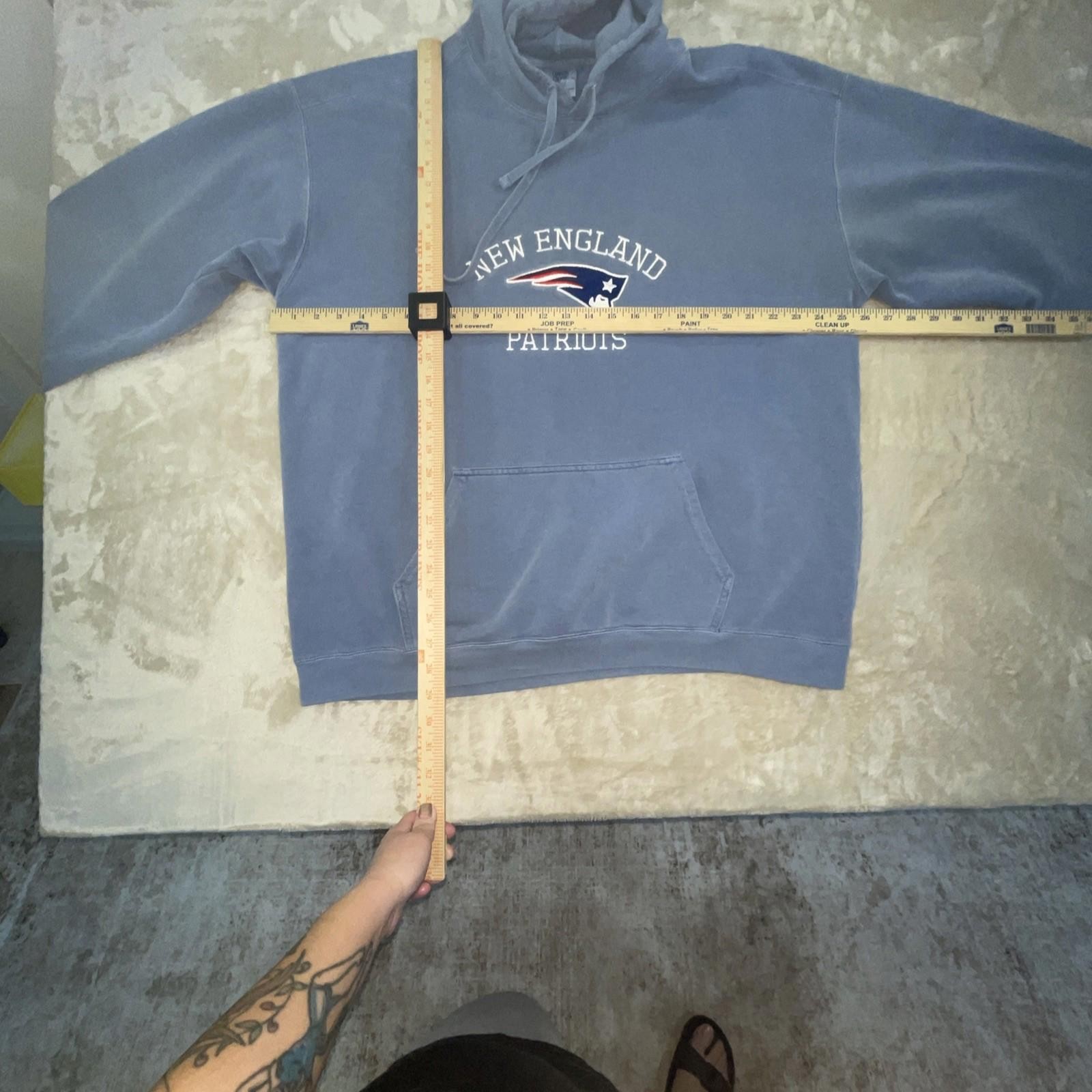 New England Patriots Comfort Colors Men’s Blue Hoodie Size XL