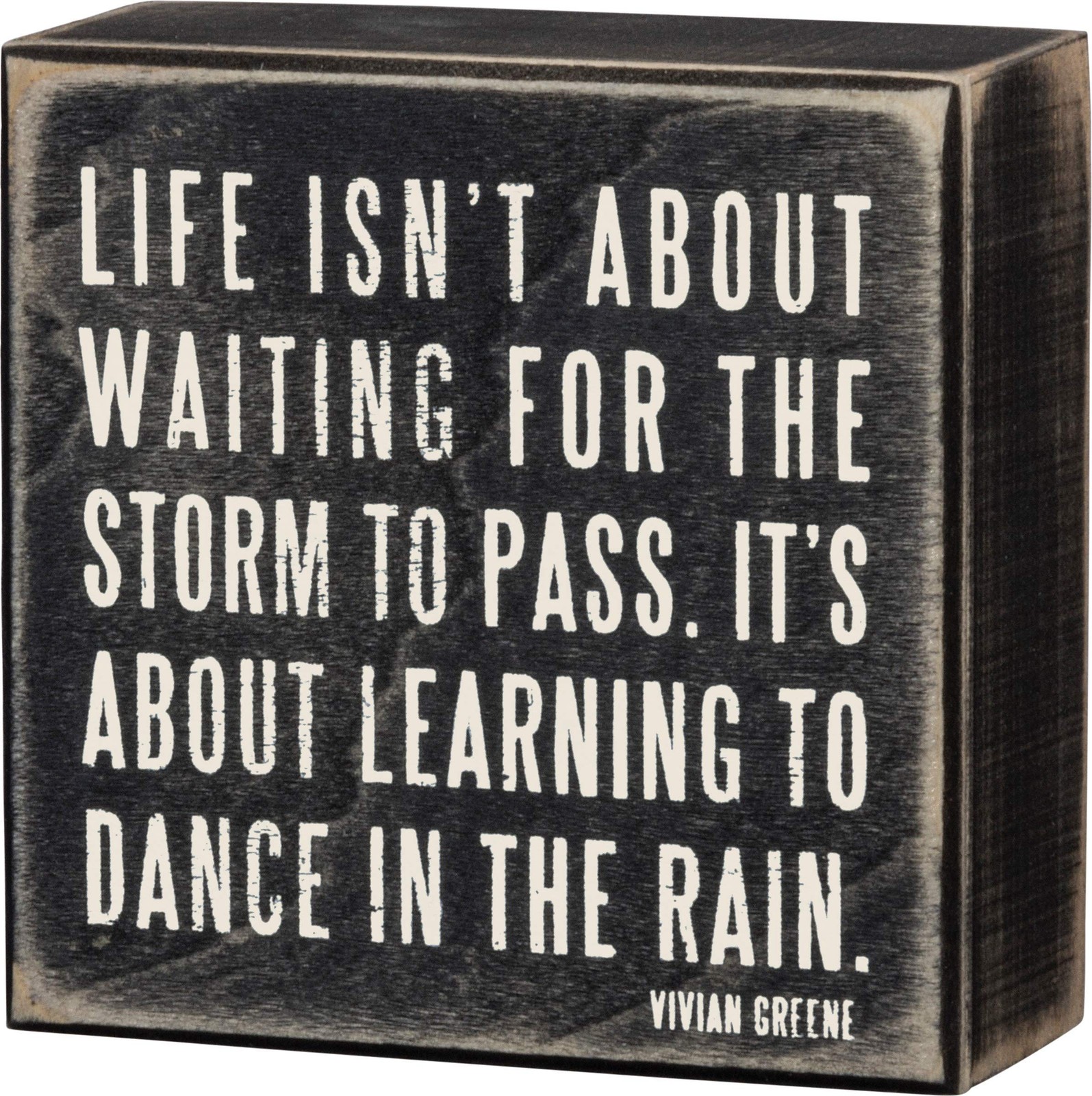 Primitives By Kathy Box Sign, Dance In The Rain,4×4 Inch