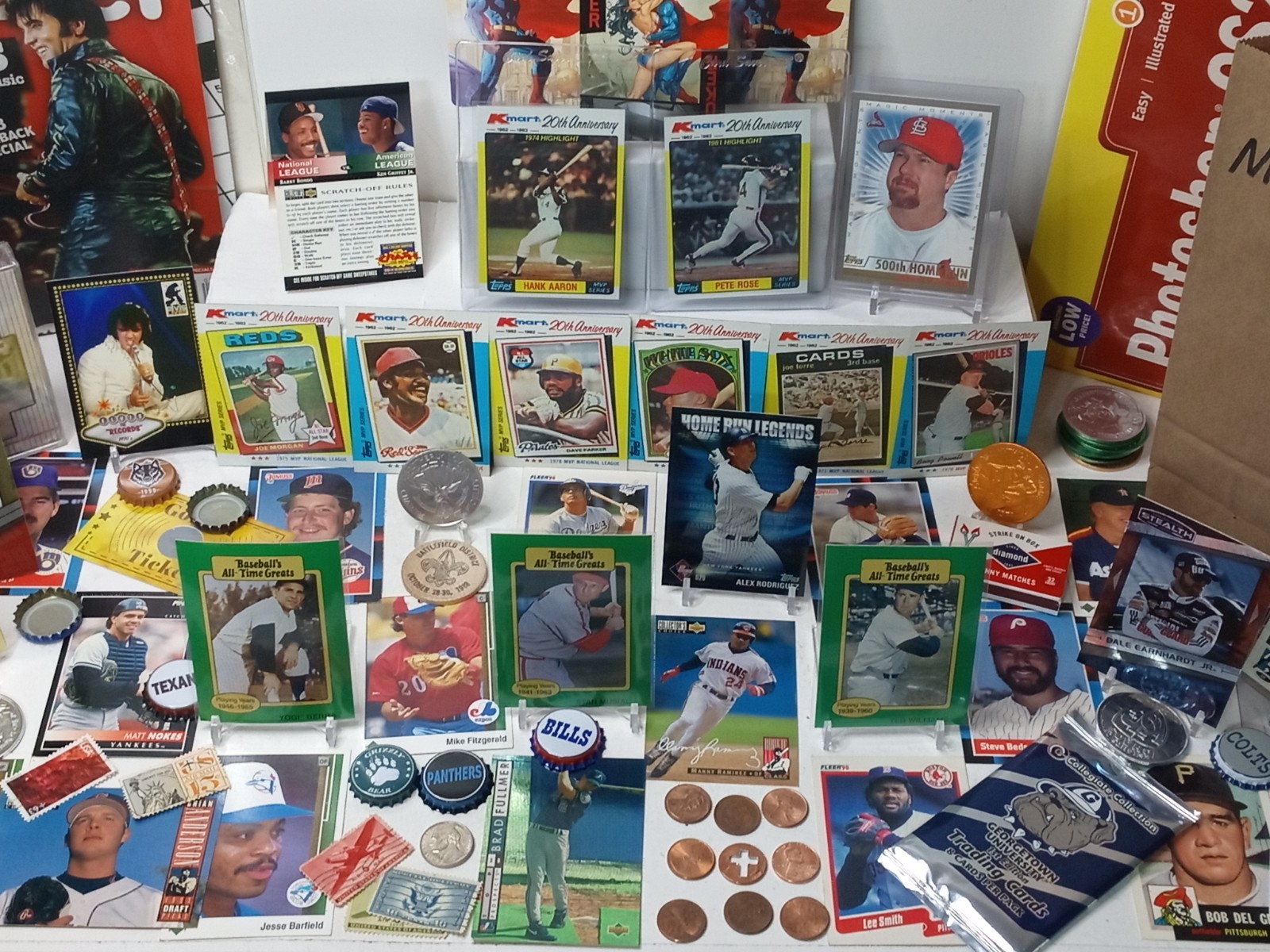 Nice Junk Drawer Lot Baseball Cards, Coins, Tokens, Misc, #P629J2