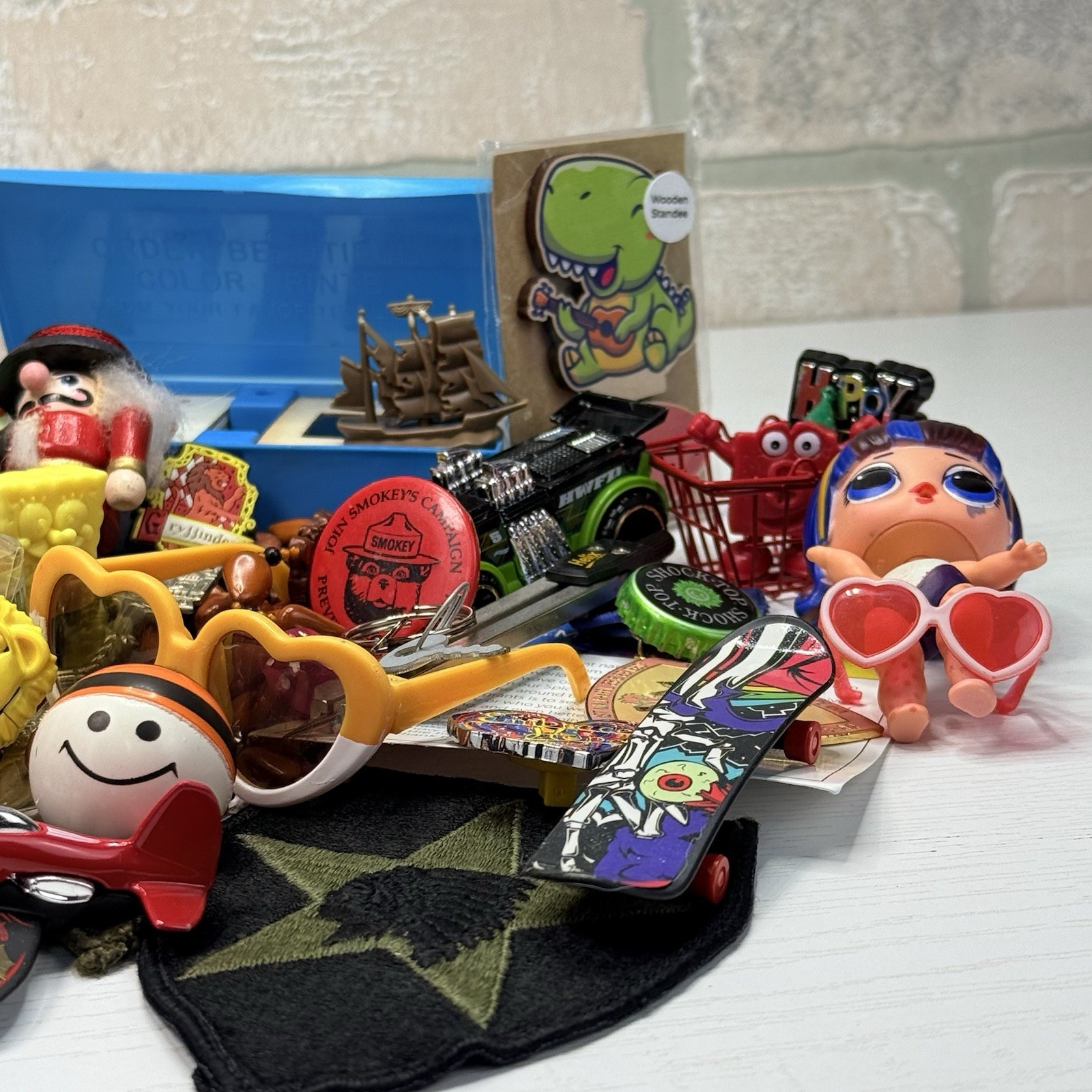 Junk Drawer Mixed Lot Assorted Smalls Toys Trinkets 2.76 Pounds